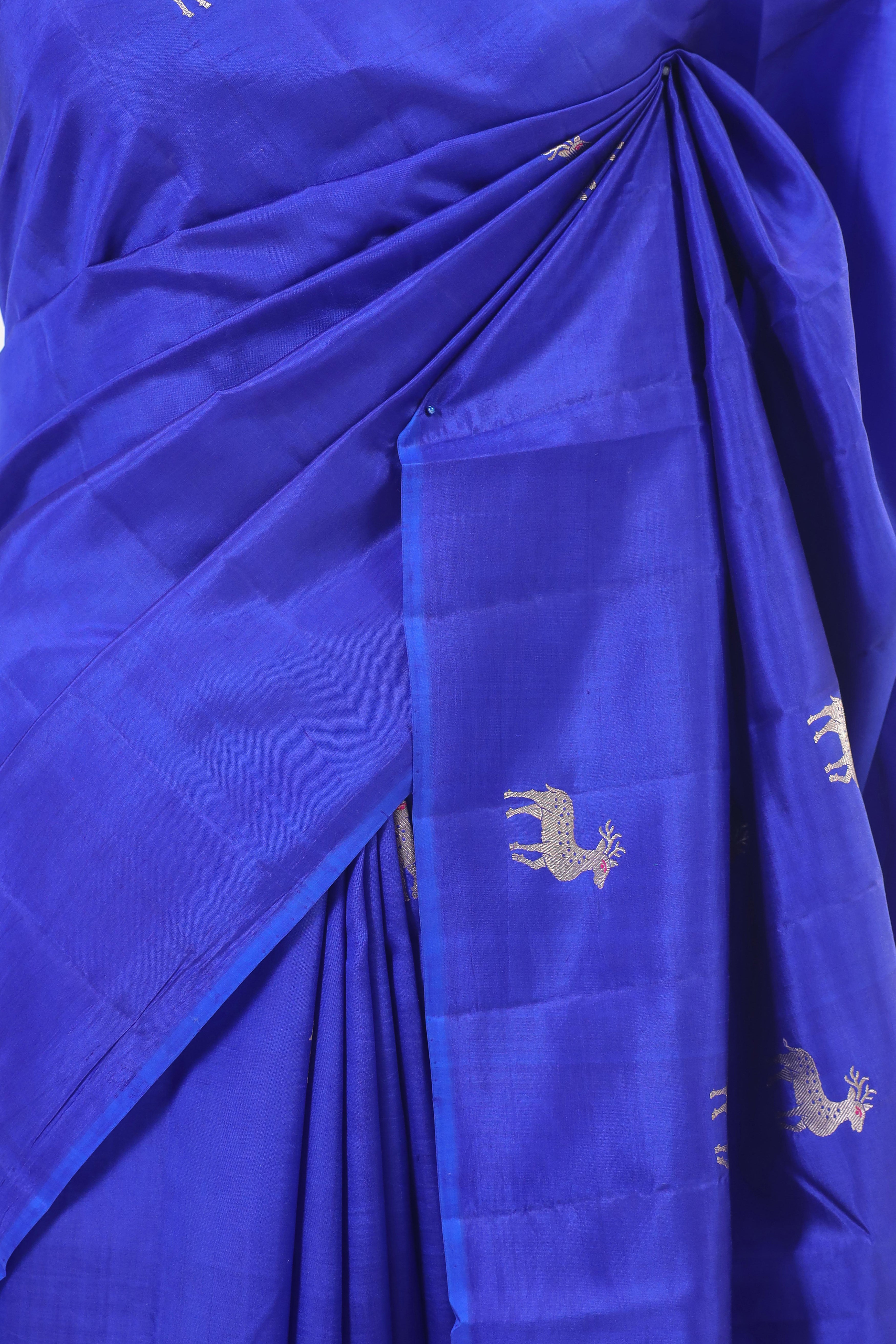 Royal Blue Handwoven Pure Banarasi Soft Silk Saree
