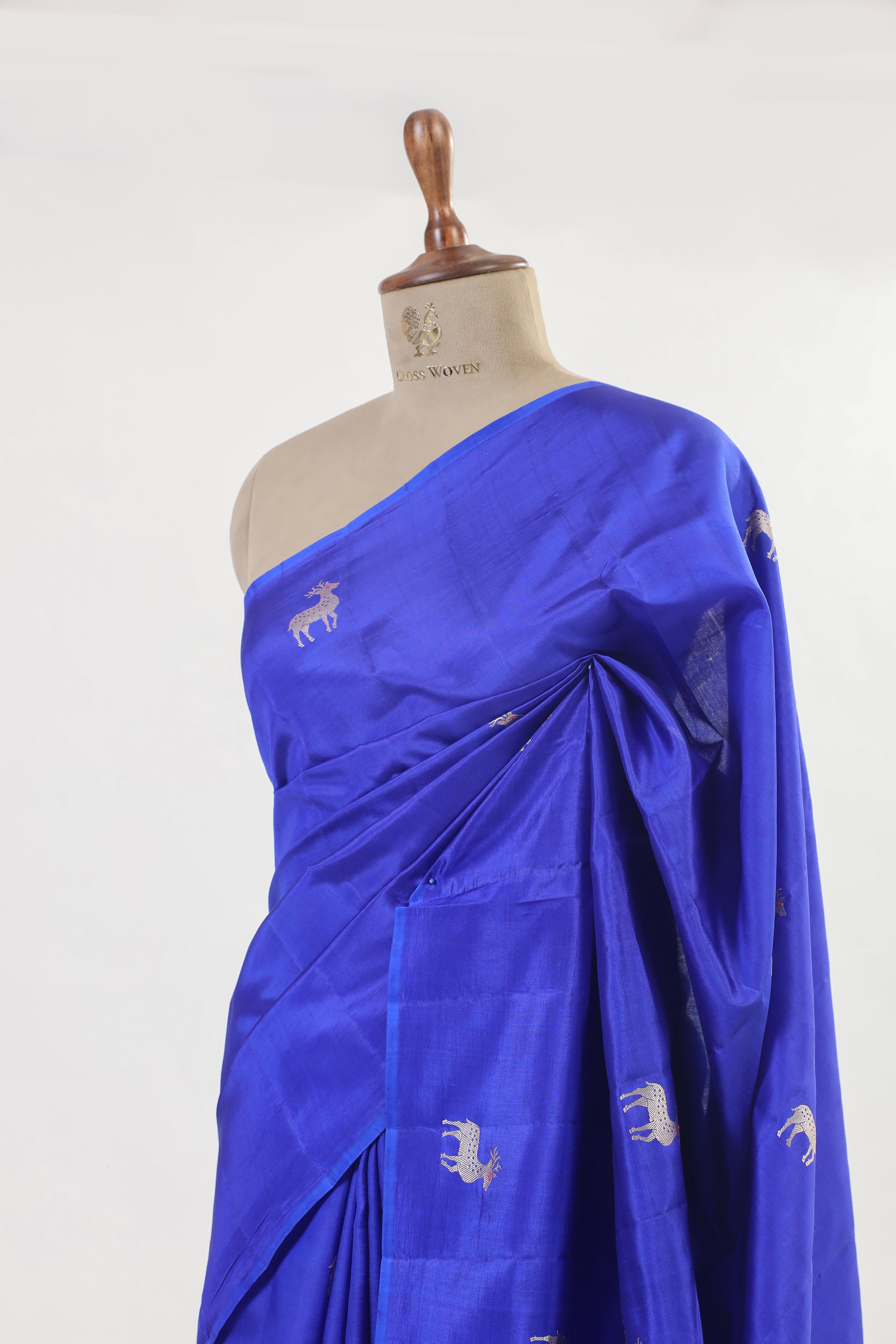 Royal Blue Handwoven Pure Banarasi Soft Silk Saree