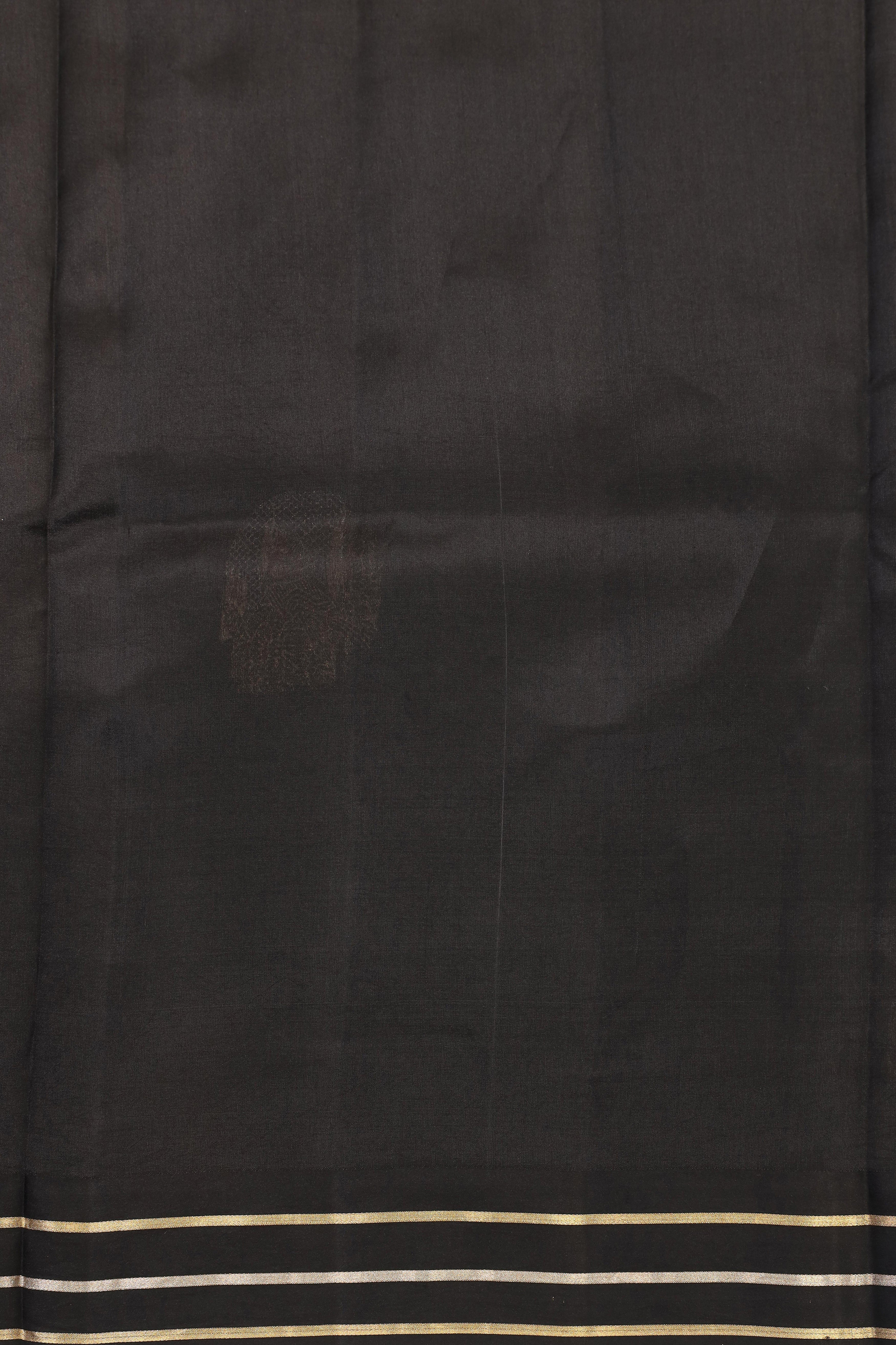 Black Handwoven Pure Banarasi Soft Silk Saree