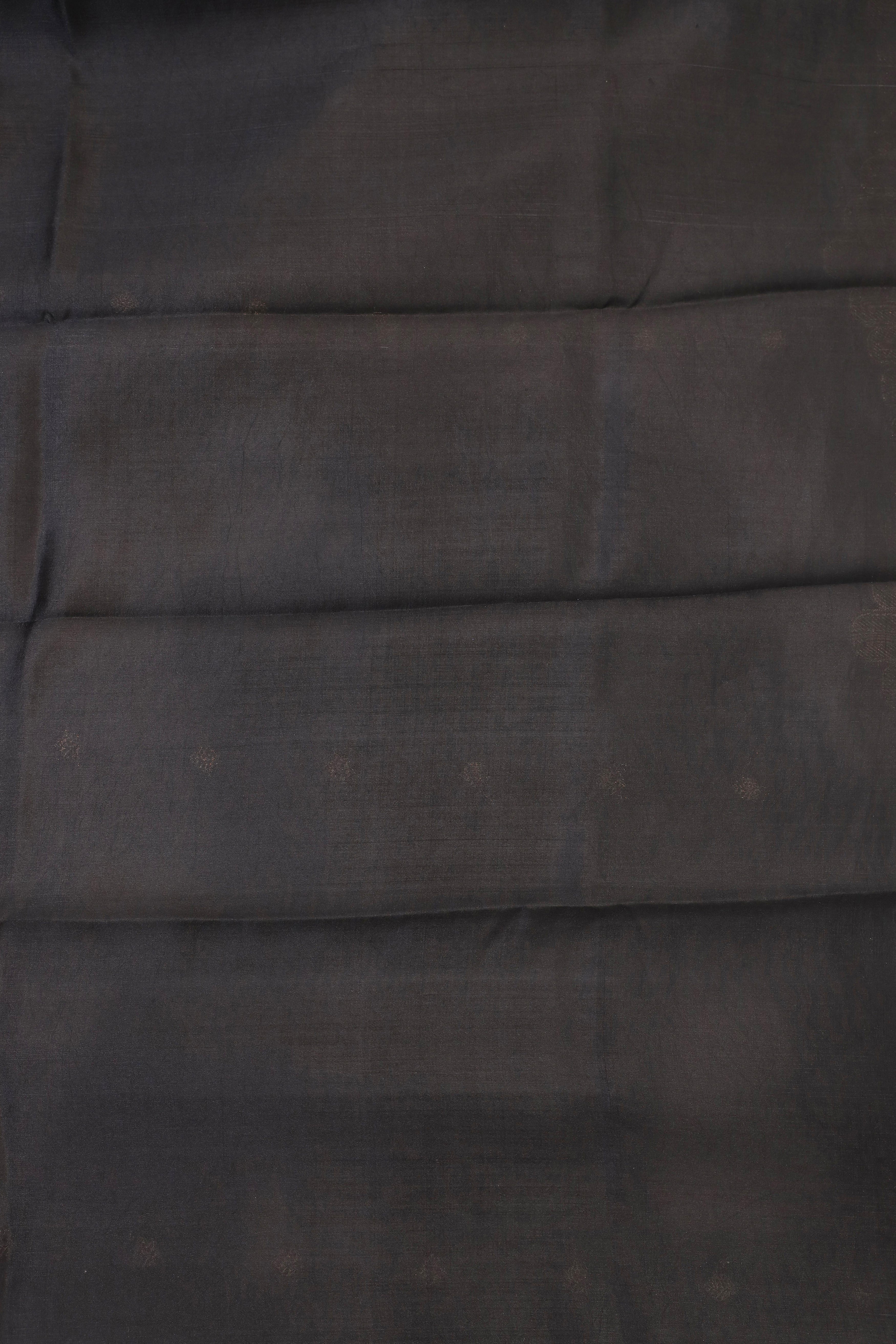 Black Handwoven Pure Banarasi Soft Silk Saree