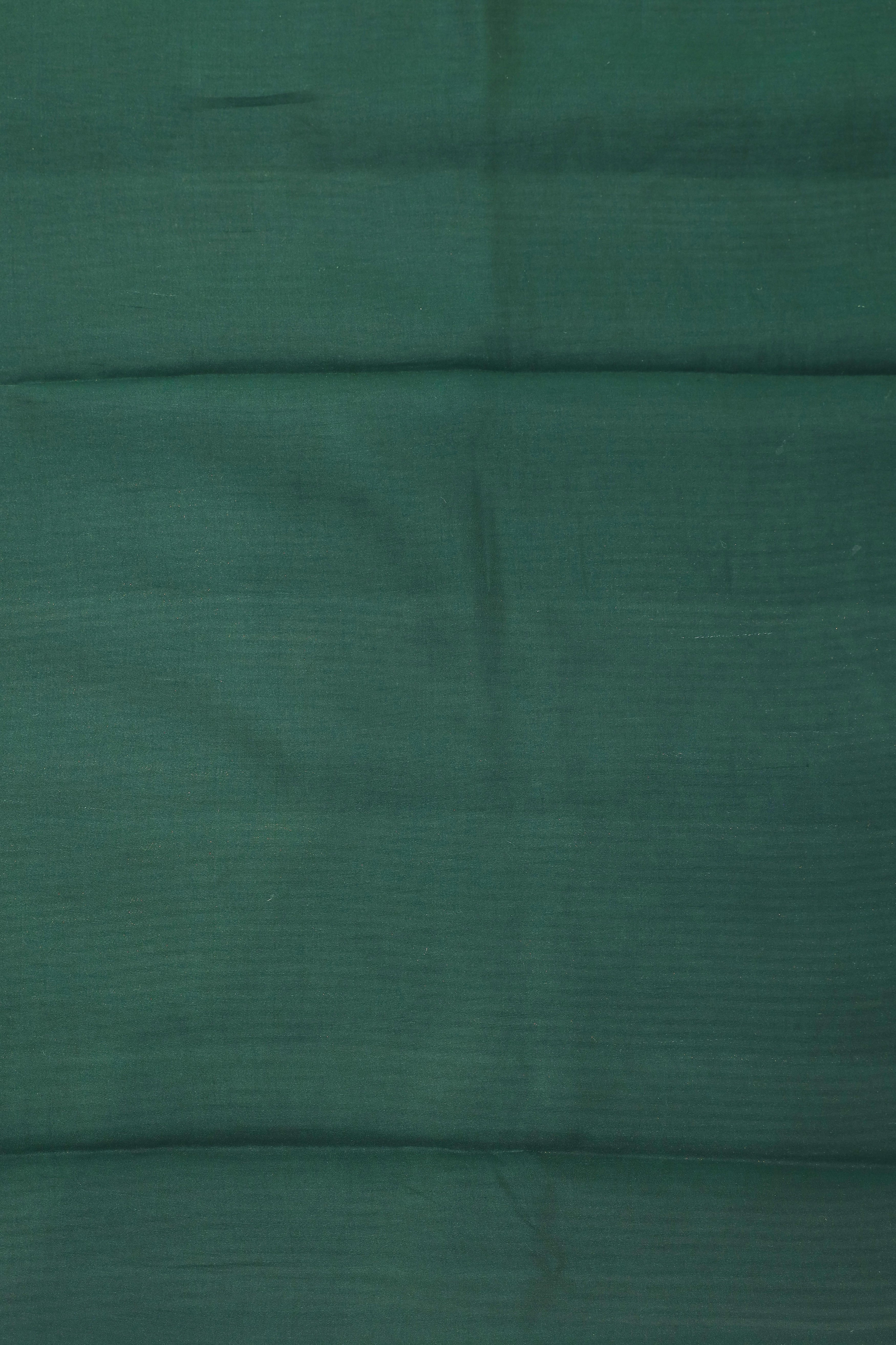 Bottle Green Handwoven Pure Banarasi Katan Silk Saree