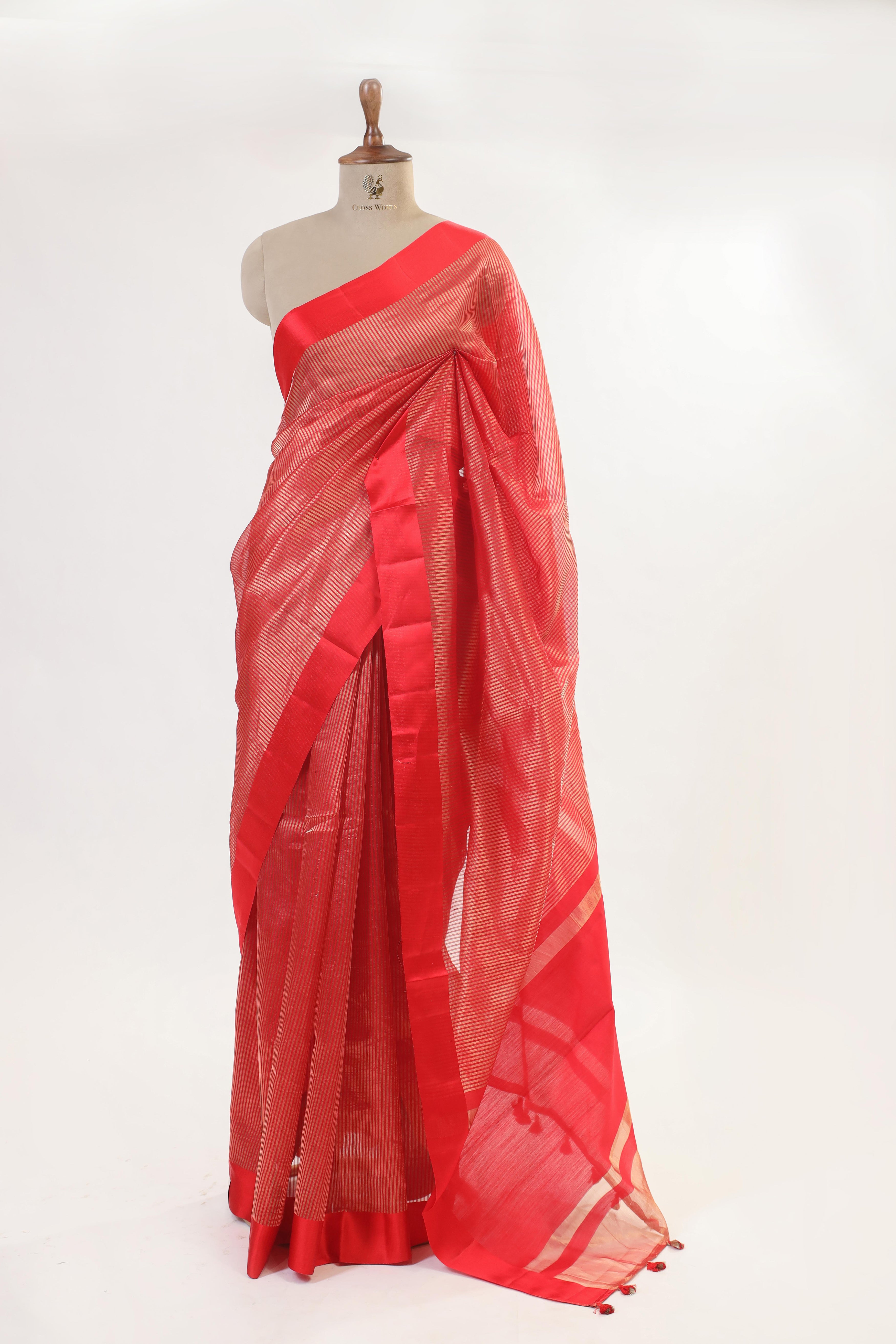 Red Handwoven Pure Banarasi Silk Saree