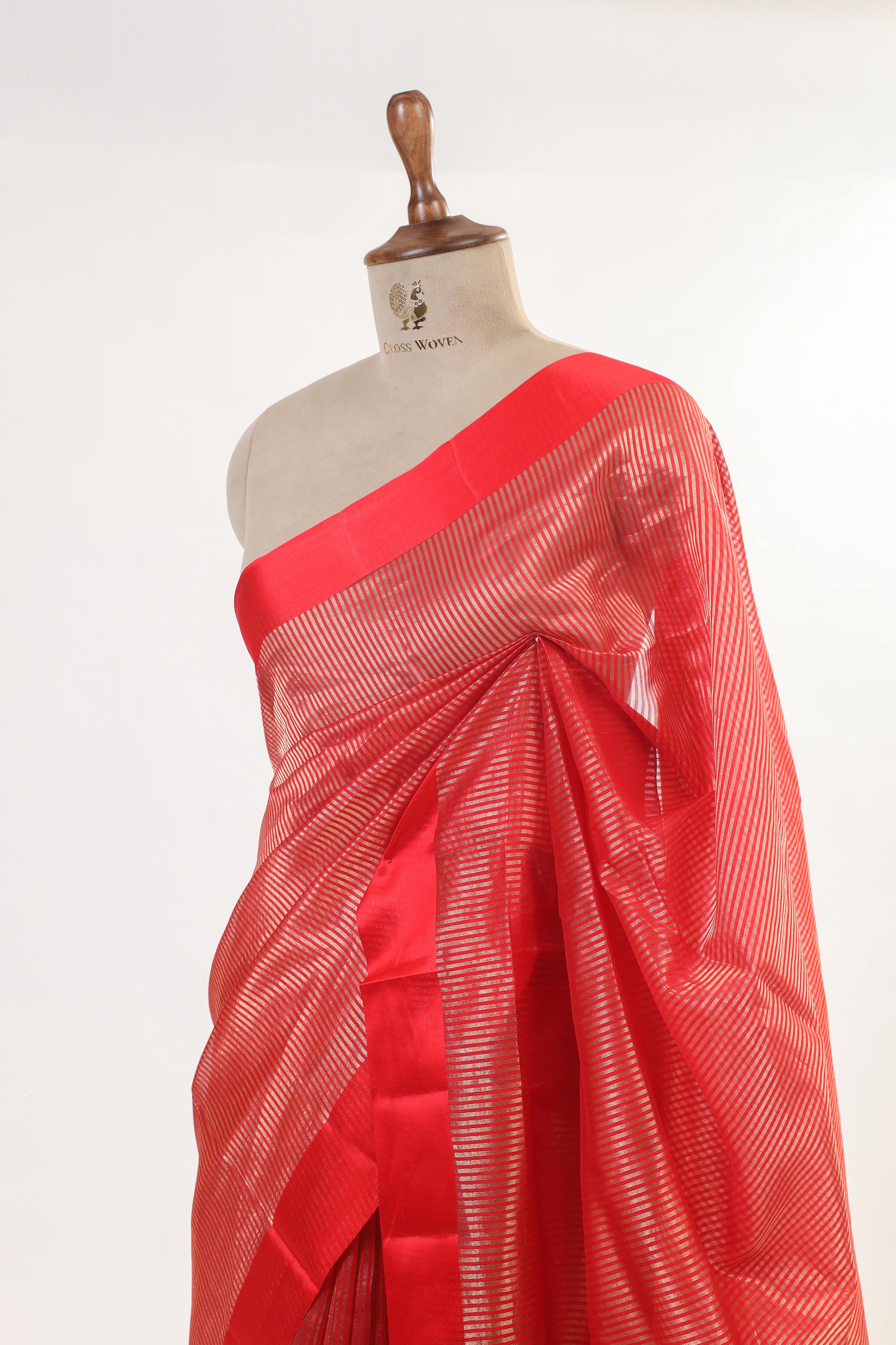 Red Handwoven Pure Banarasi Silk Saree