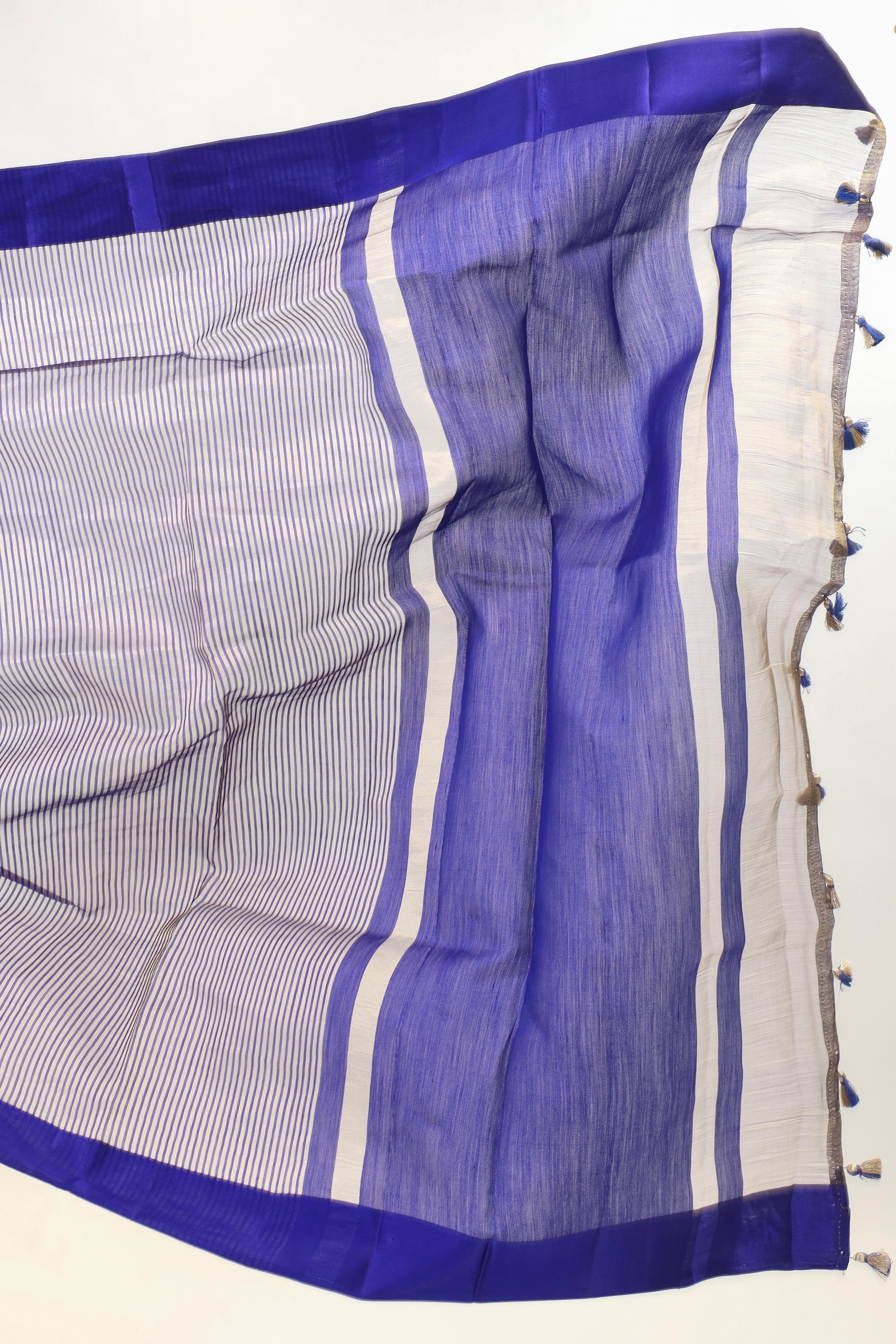 Deep Blue Handwoven Pure Banarasi Soft Silk Saree