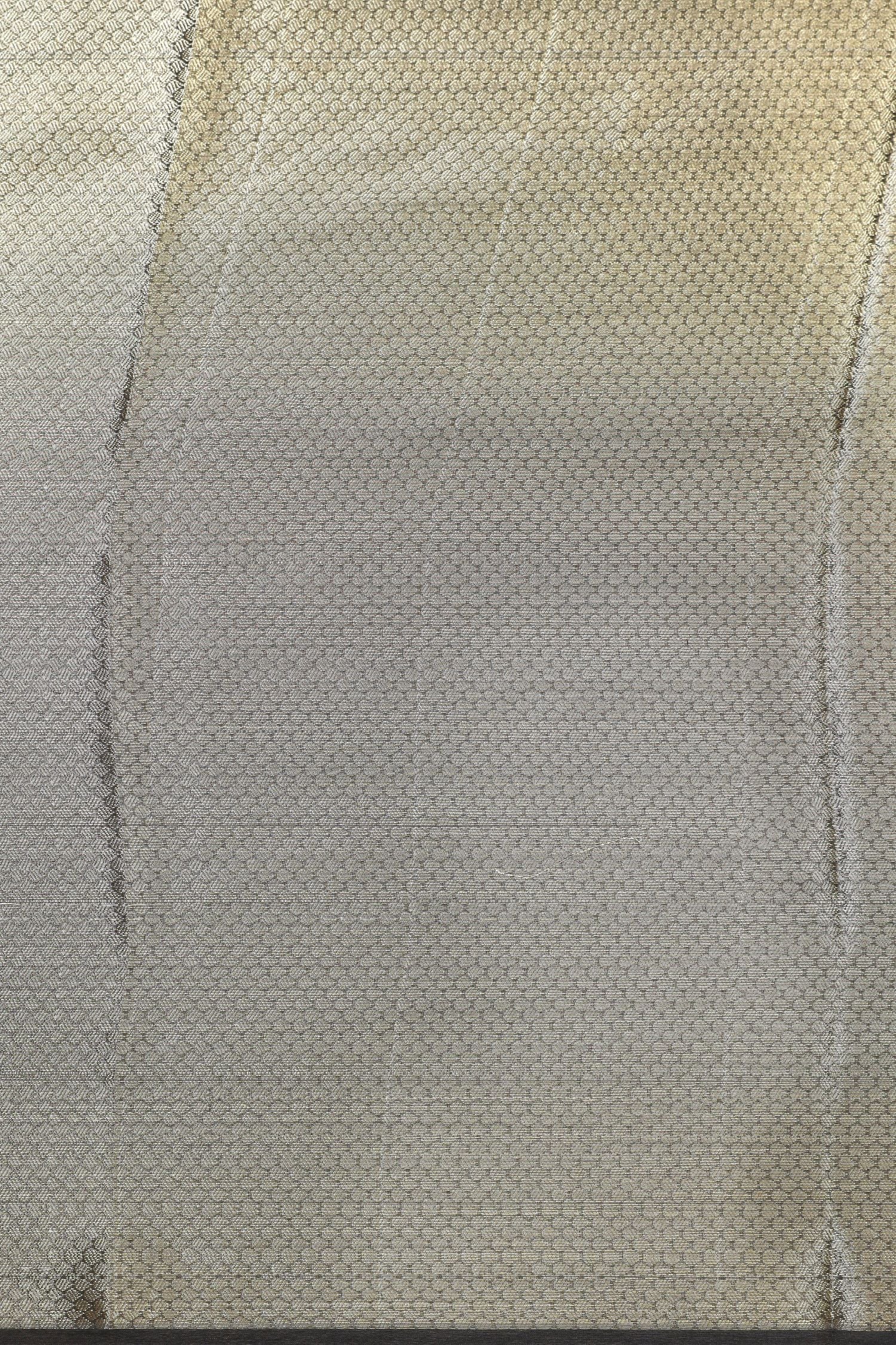 Black Tissue Silk Saree With Silver Zari Brocade Border