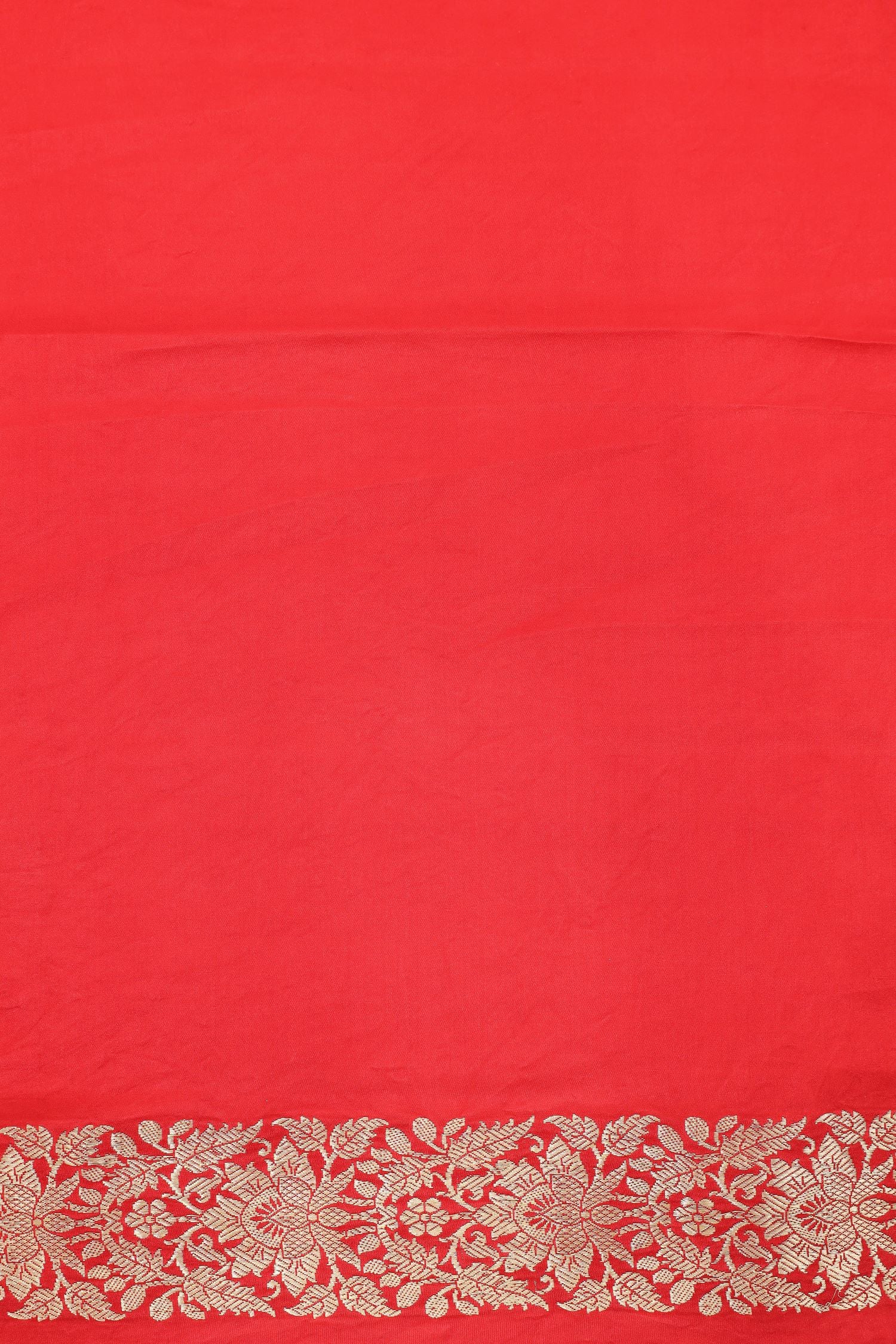 Red Mashru Silk Saree With richly woven zari border
