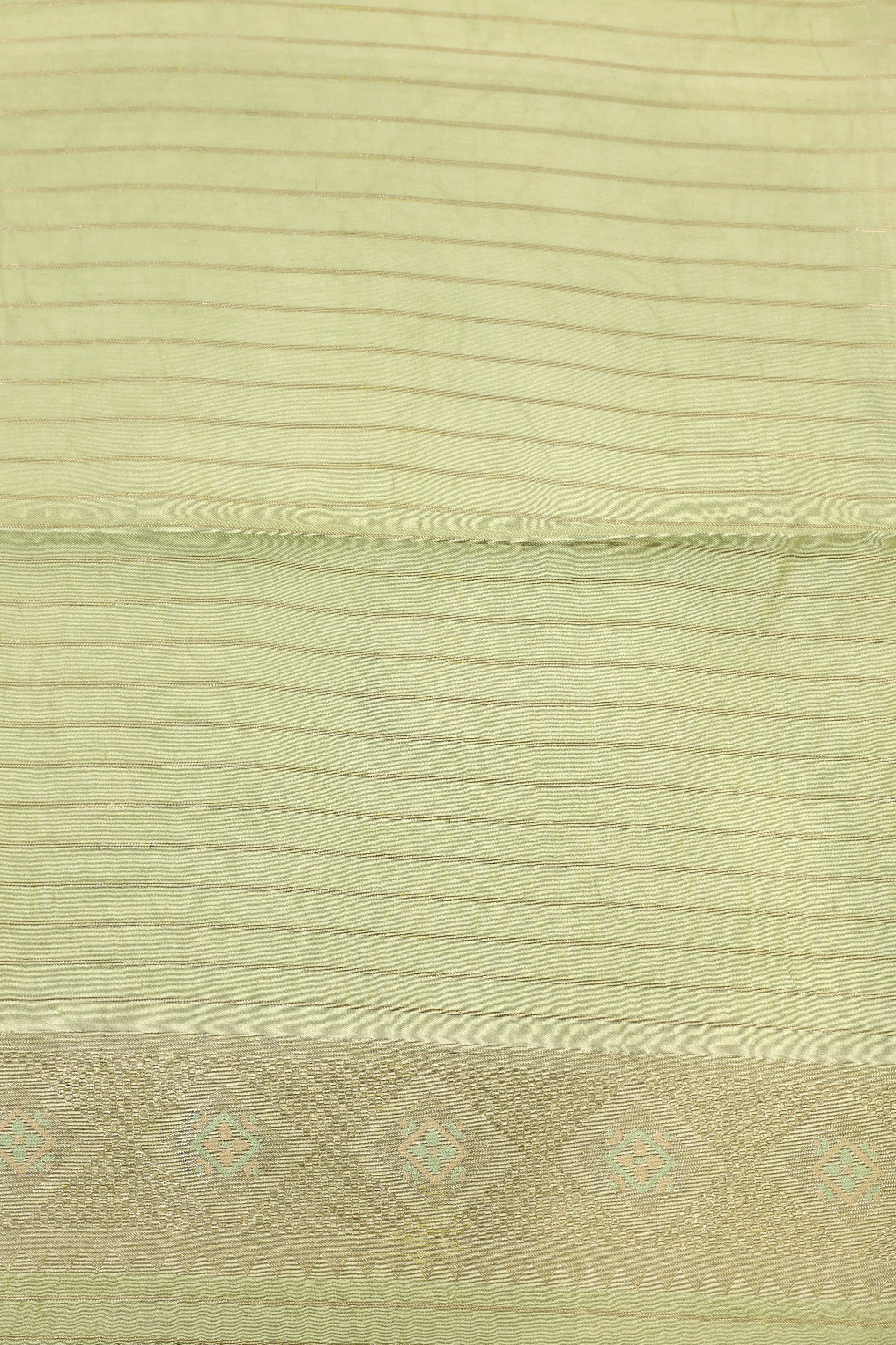 Pastel Green Chiniya Tissue Silk Saree With Meena Woven Floral Jaal