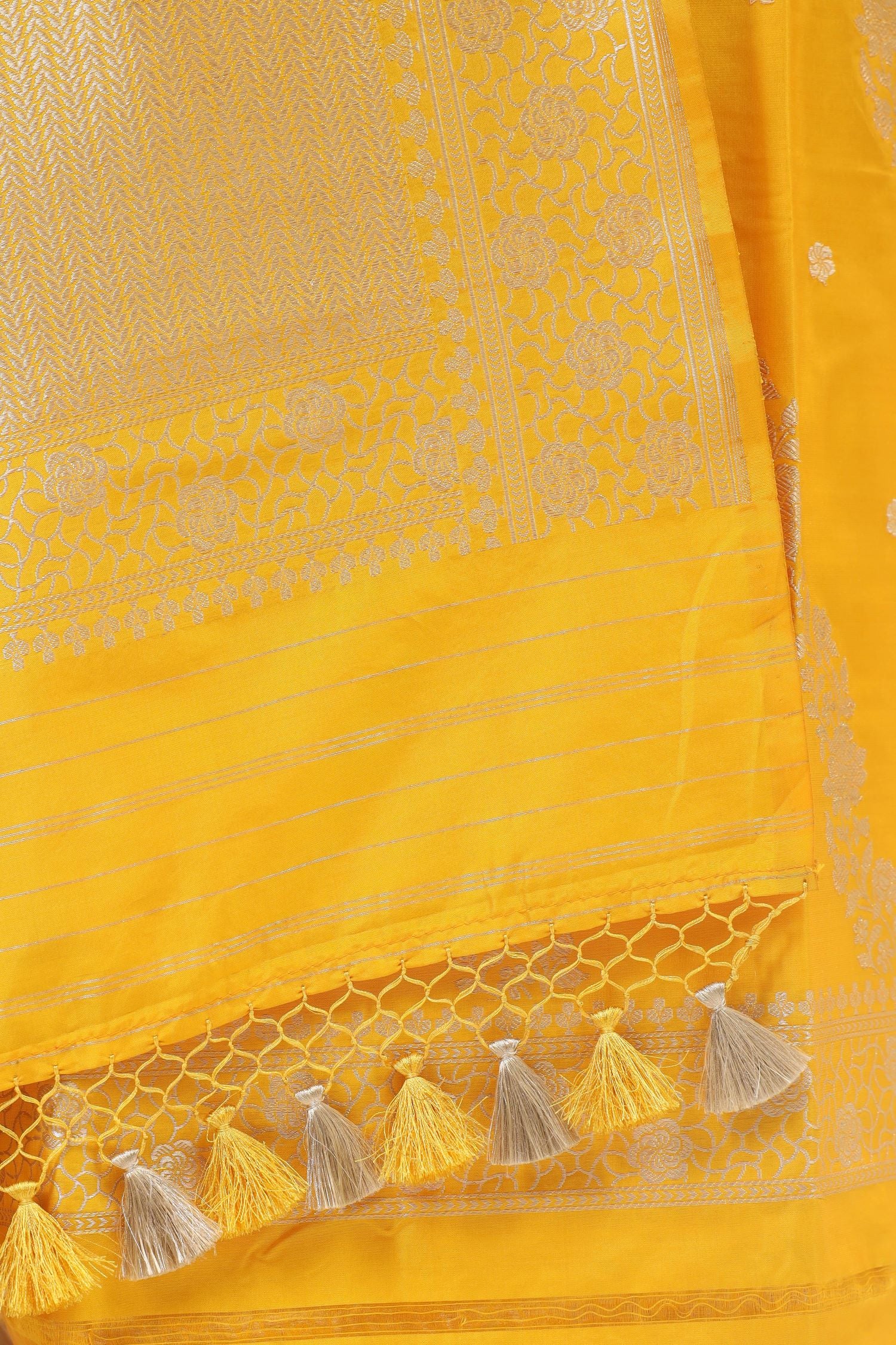 Yellow Katan Silk Suit with Kadhwa Zari Weaving Dupatta