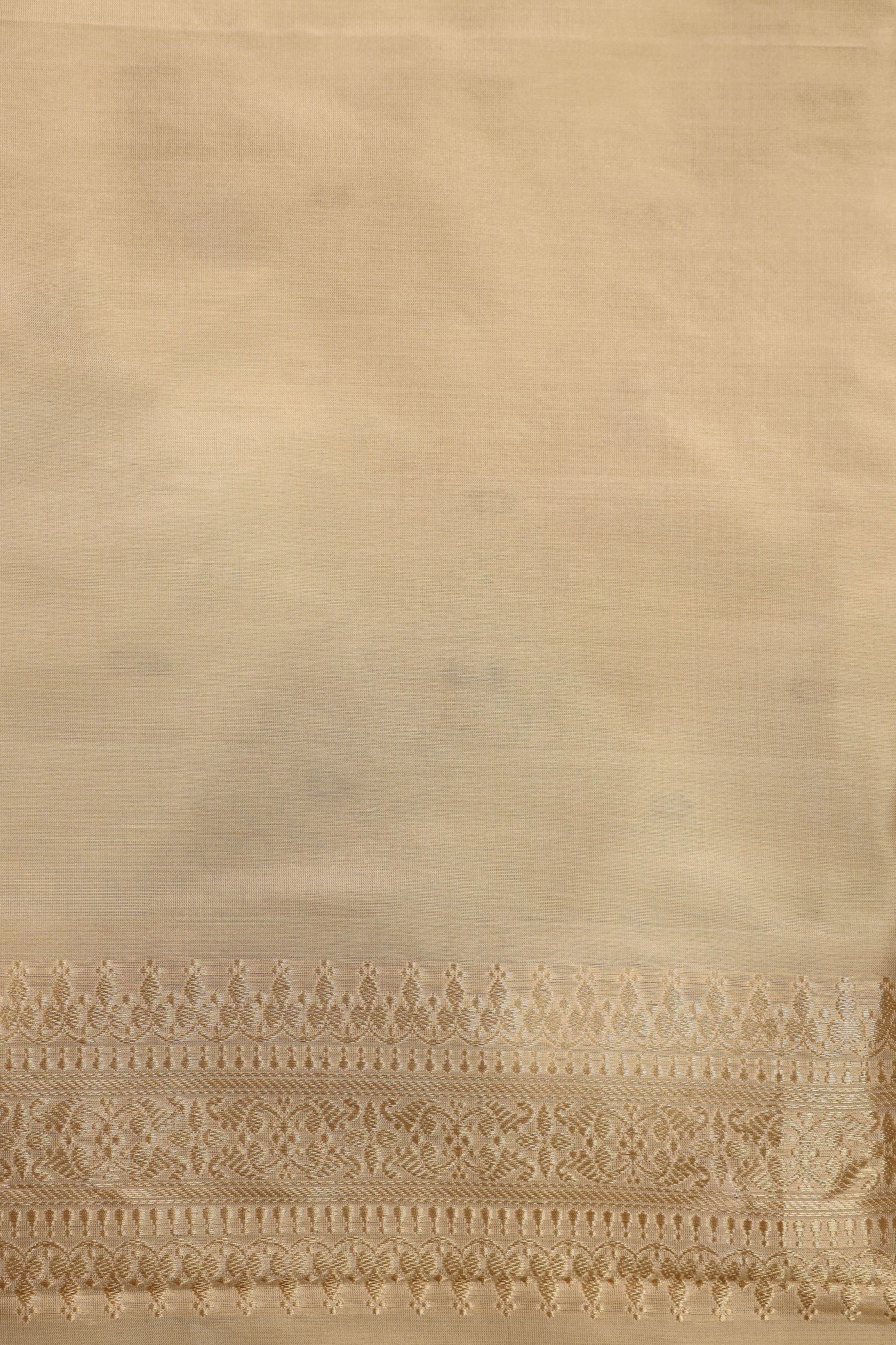 Off - White Katan Silk Suit with Kadhwa Zari Weaving & Contrast Border Dupatta