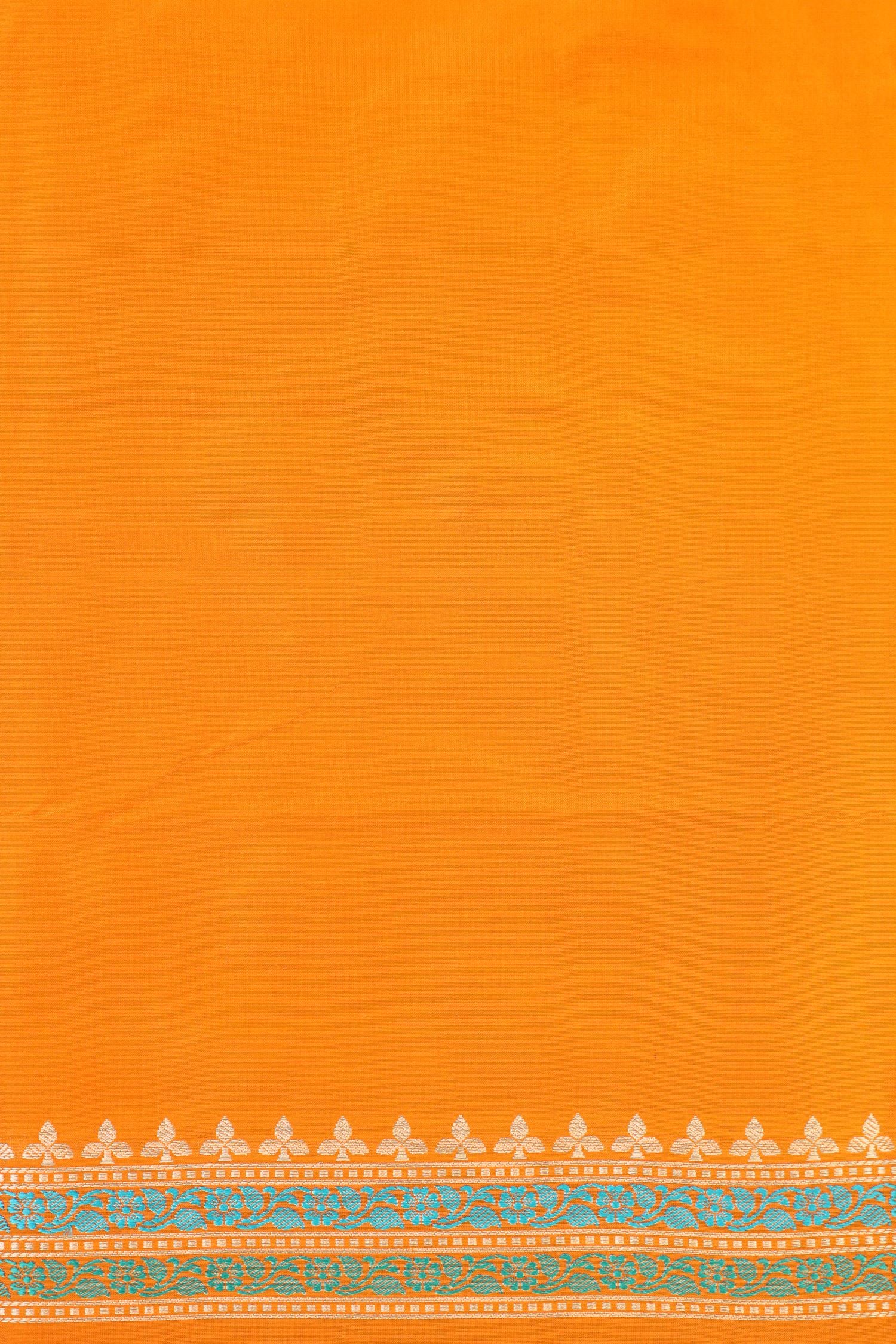 Orange Katan Silk Suit Set With Kadhwa Weaving Dupatta