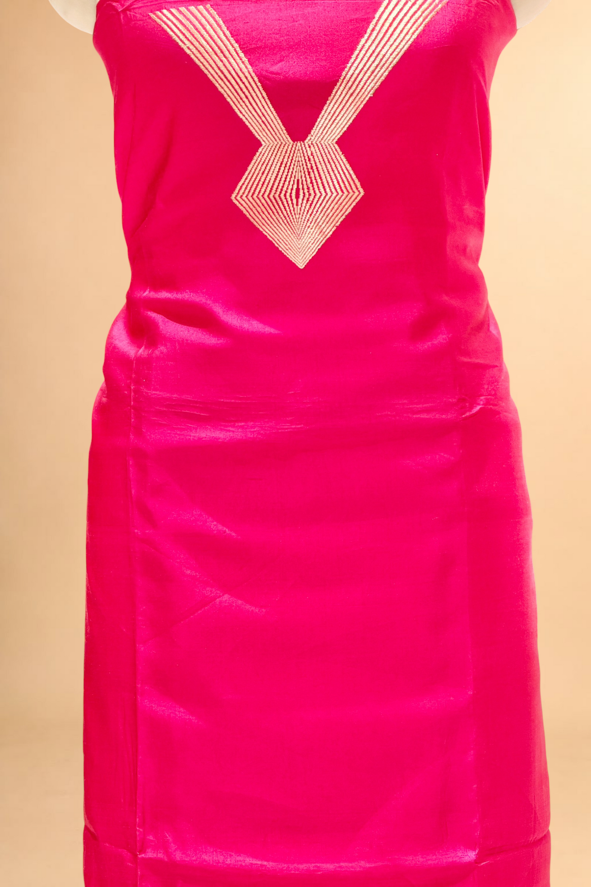 Rani Pink Soft Silk Co-Ord Set with Kadhwa Neck Panel