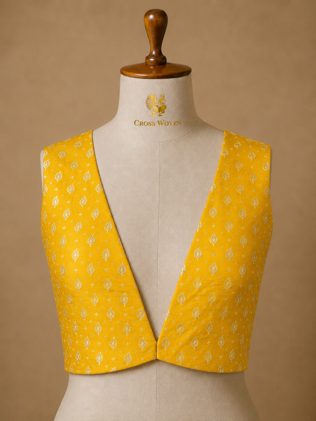 Vibrant Yellow Semi Katan Silk Blouse Piece