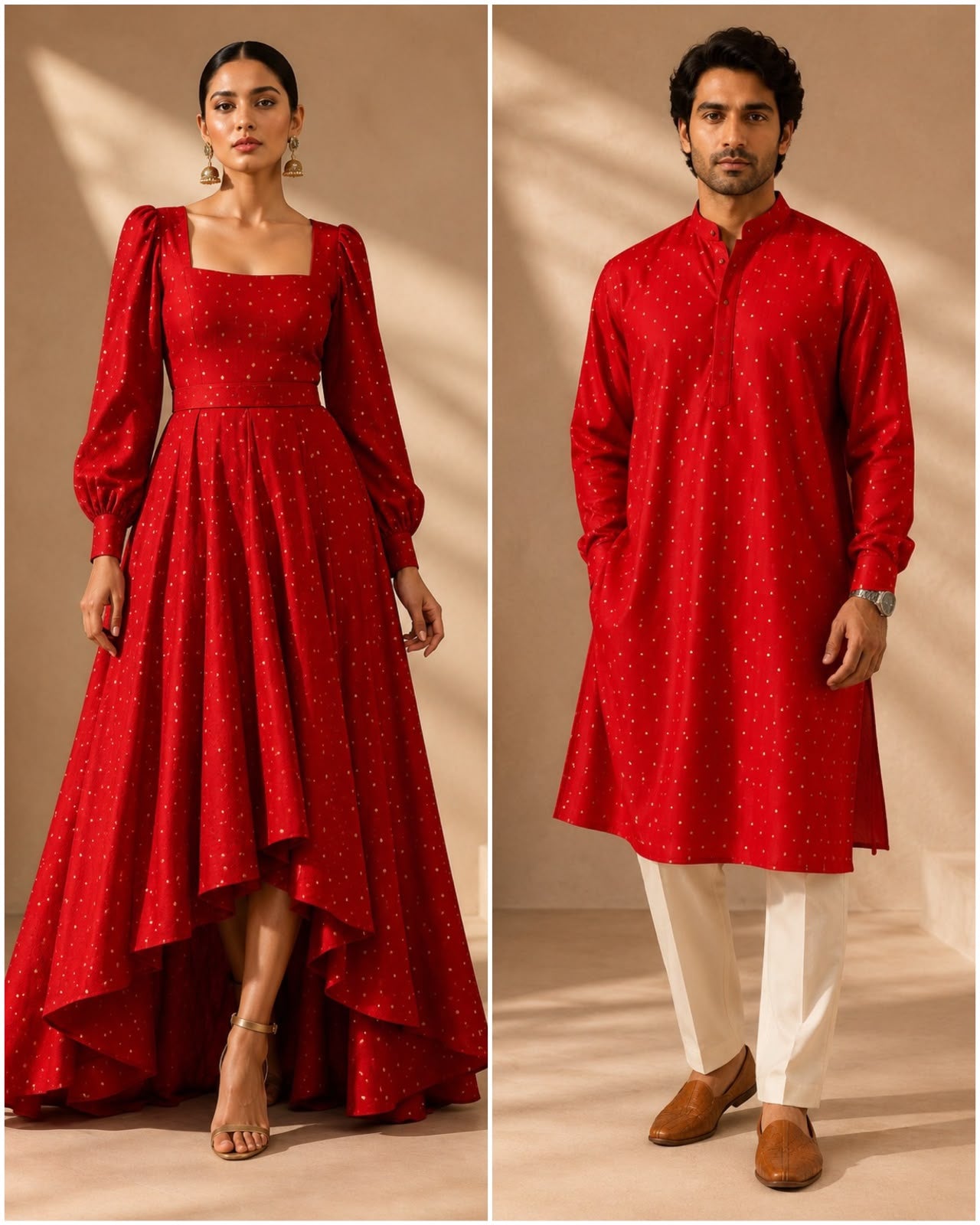 Red Soft Silk Fabric with Meenakari Floral Bootis
