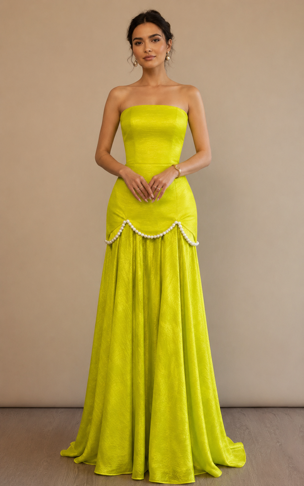 Lime Green Raw Silk Fabric