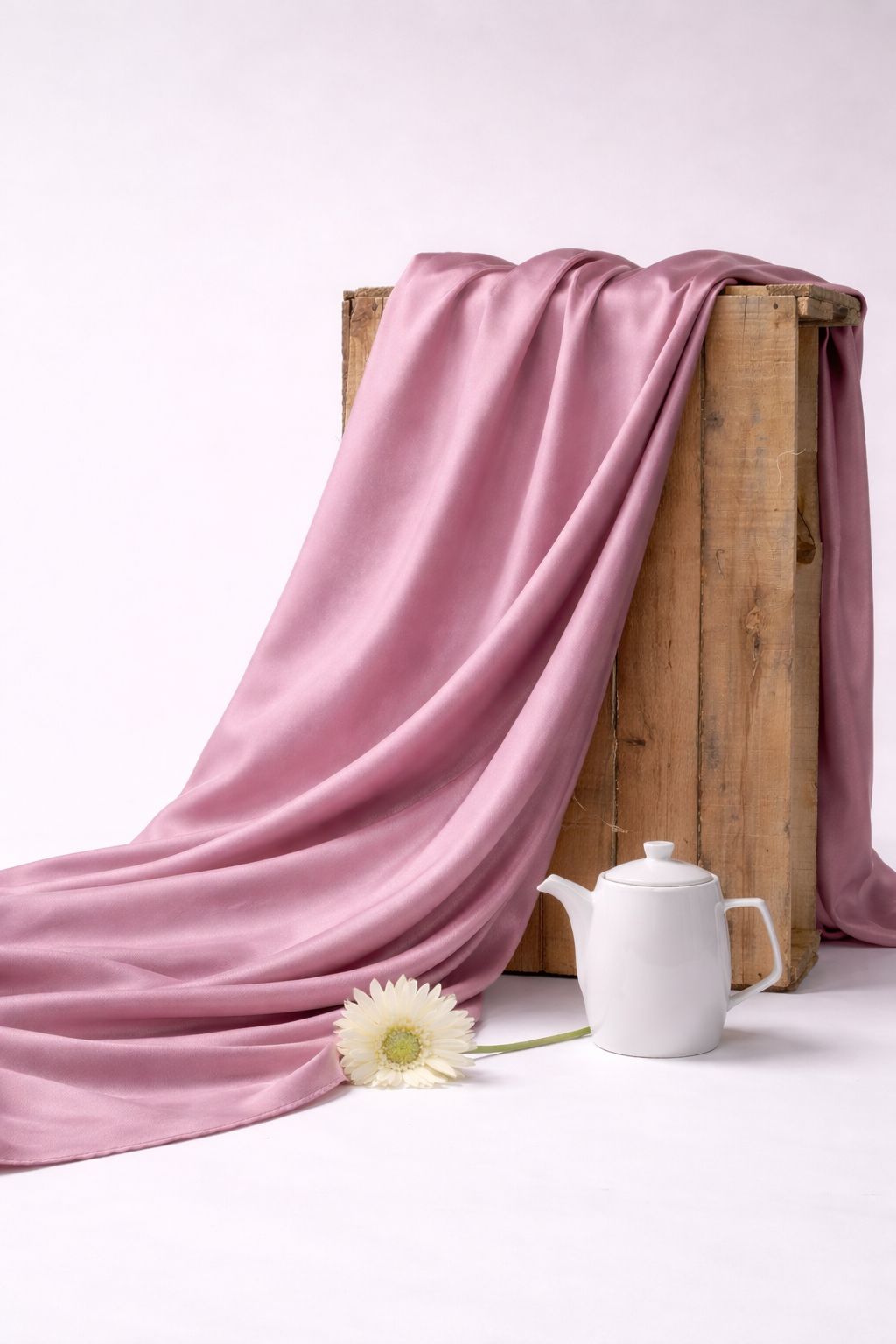Mauve Purple Muslin Silk Fabric