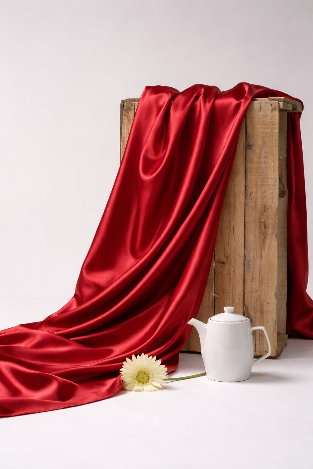 Deep Red Muslin Silk Fabric
