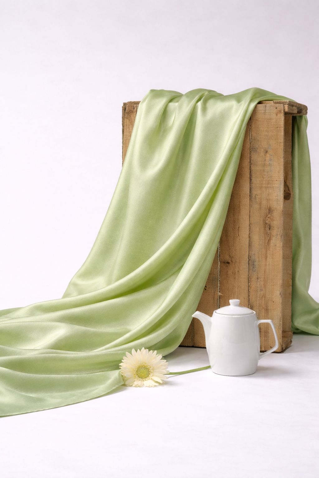 Sage Green Muslin Silk Fabric