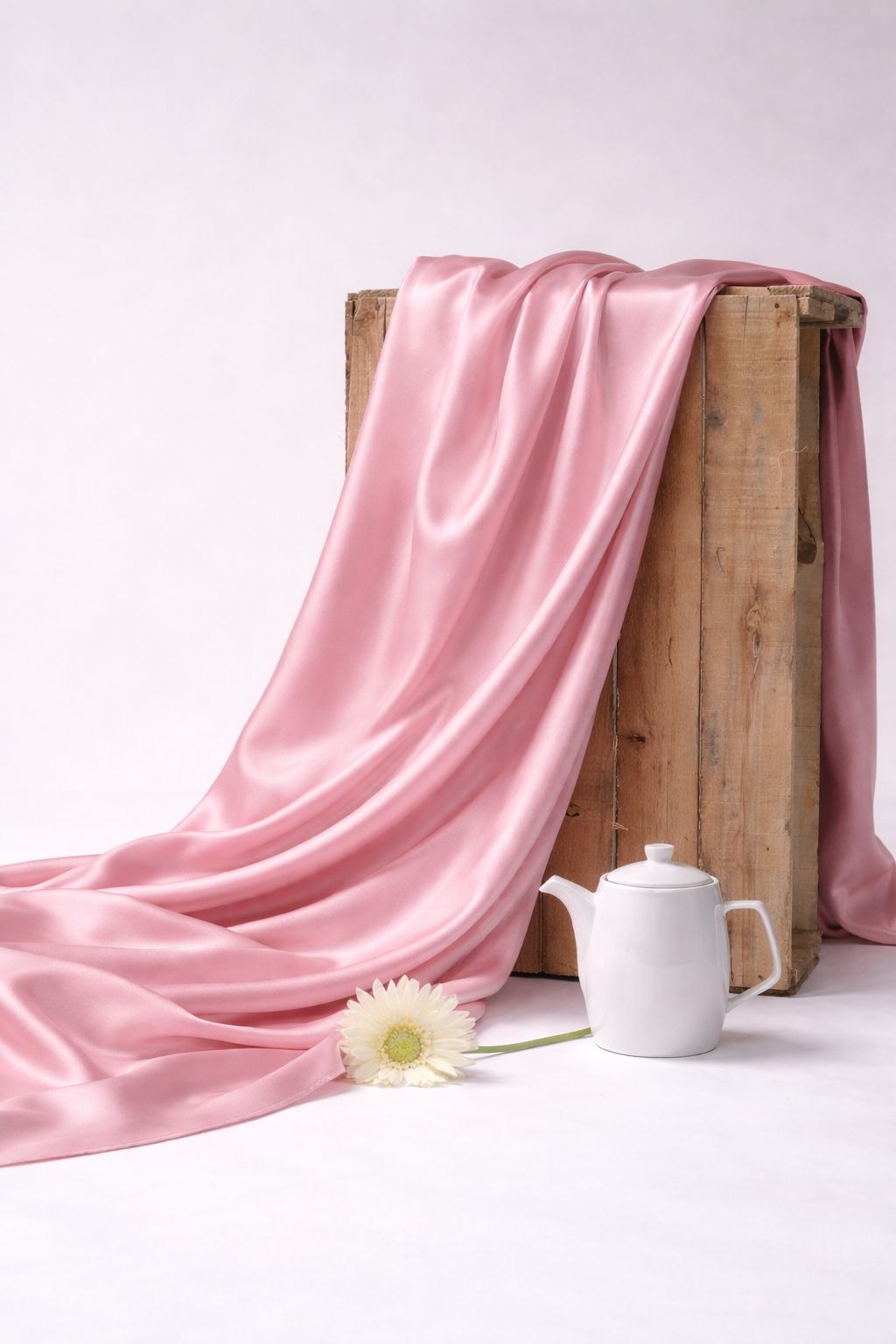 Lavender Grey Muslin Silk Fabric
