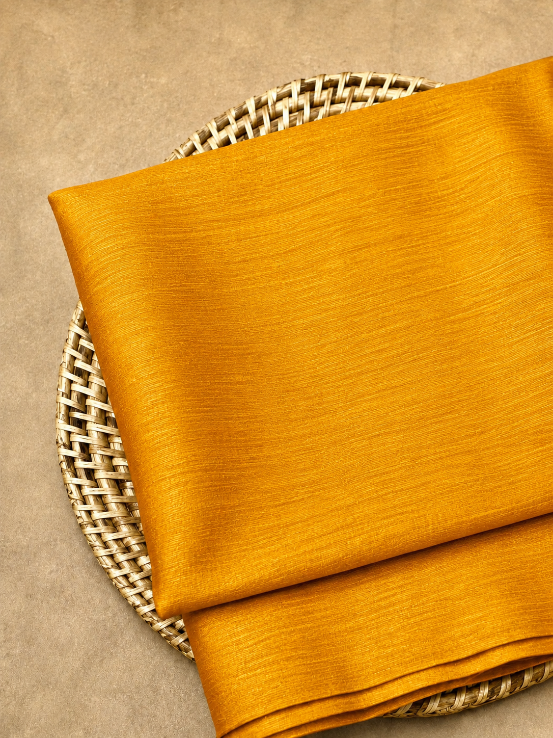 Yellow Raw Silk Fabric