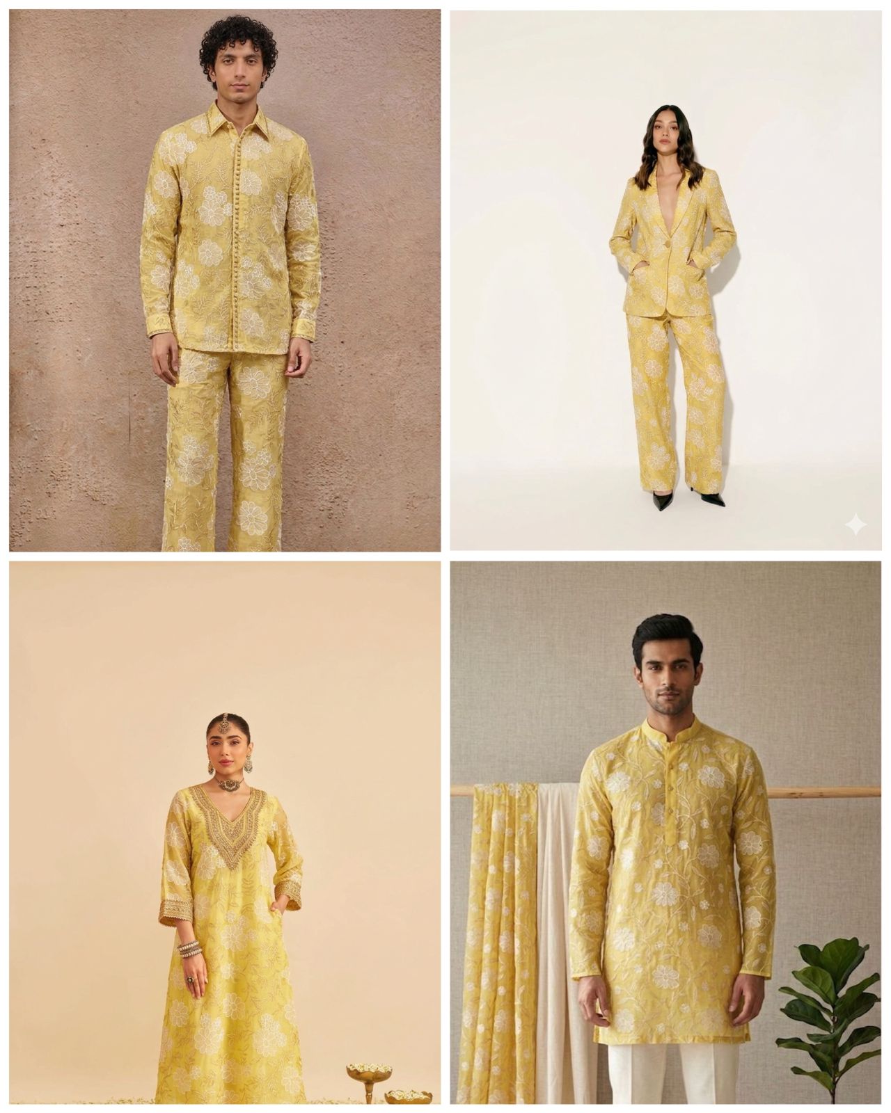 Yellow Mul Fabric With Appliqué Work