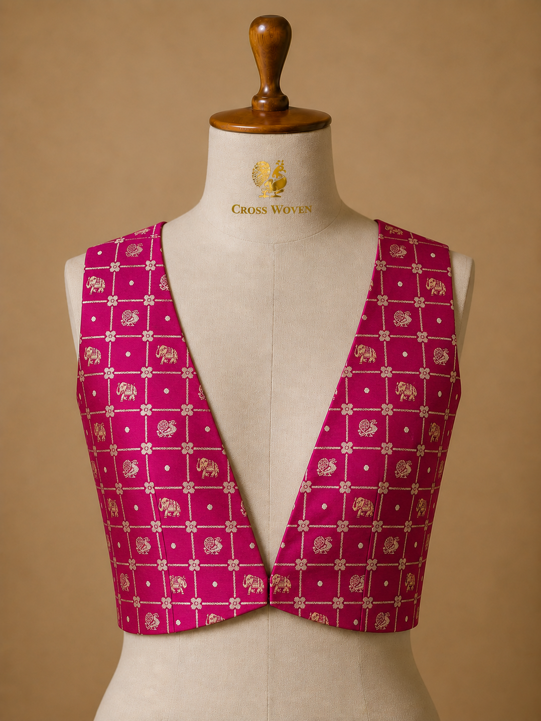 Rani Pink Semi Katan Silk Blouse Piece