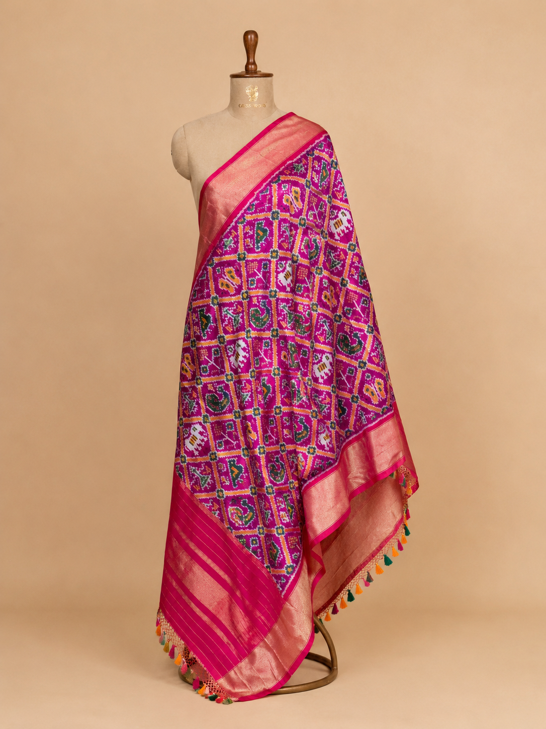 Purple Banarasi Katan Silk Ikkat Dupatta