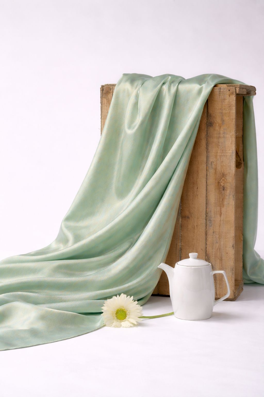 Pastel Blue Muslin Silk Fabric