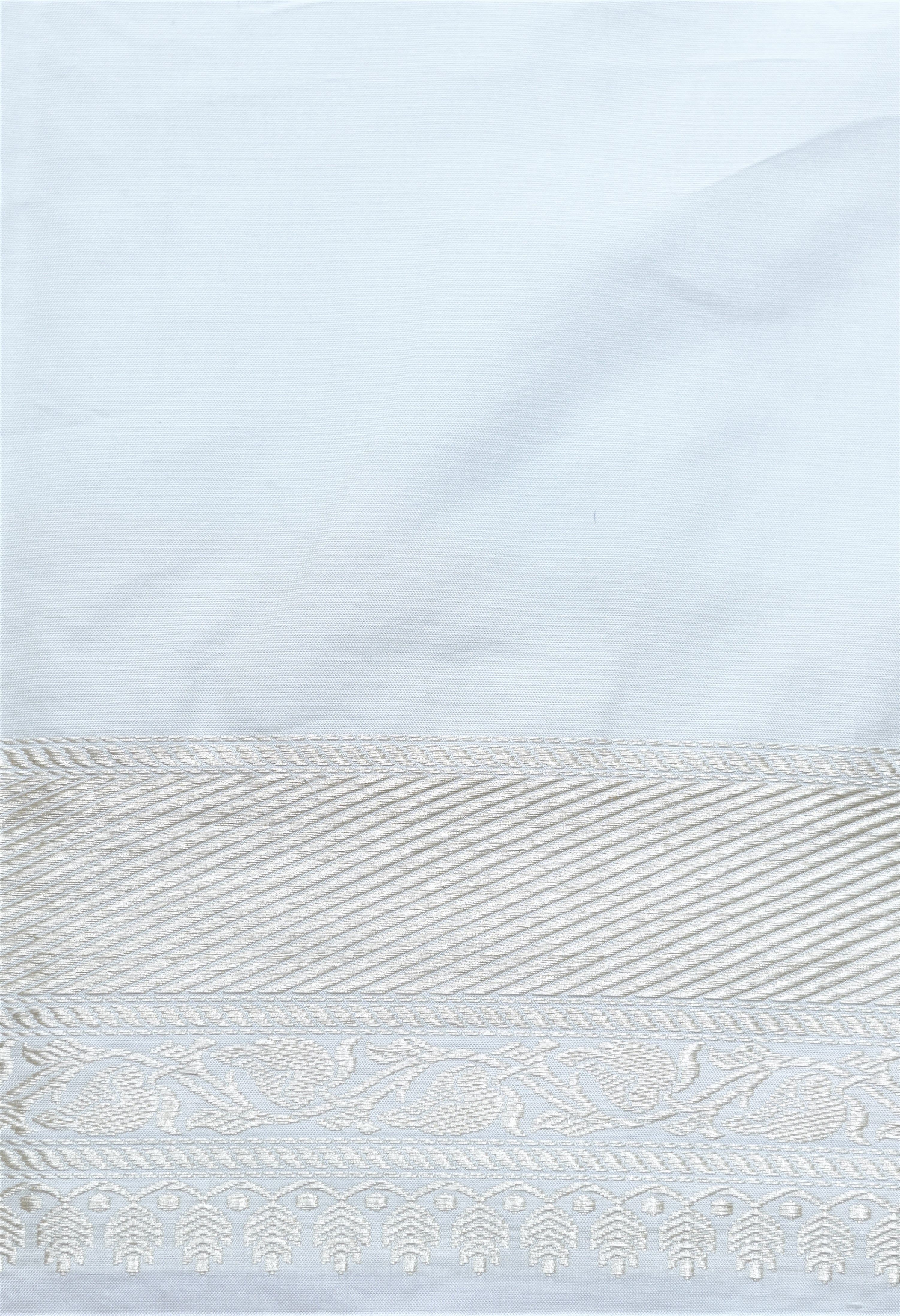 White Pure Katan Silk Banarasi Handloom Saree