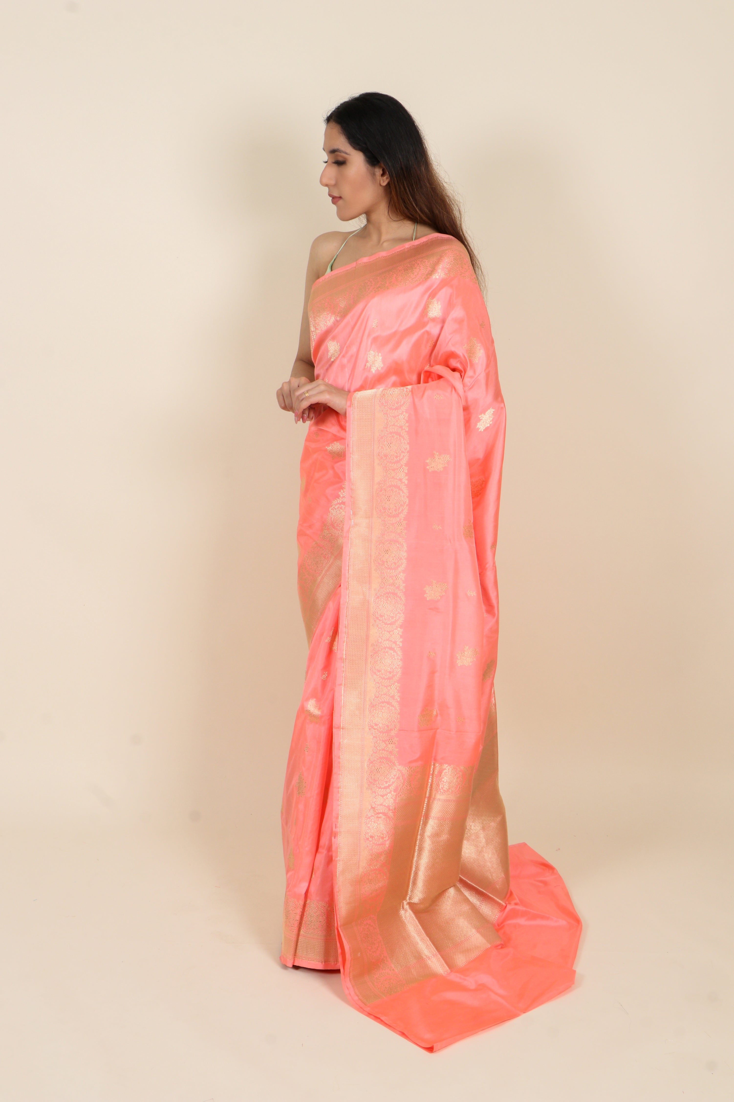 Blush Pink Banarasi Pure Katan Silk Saree