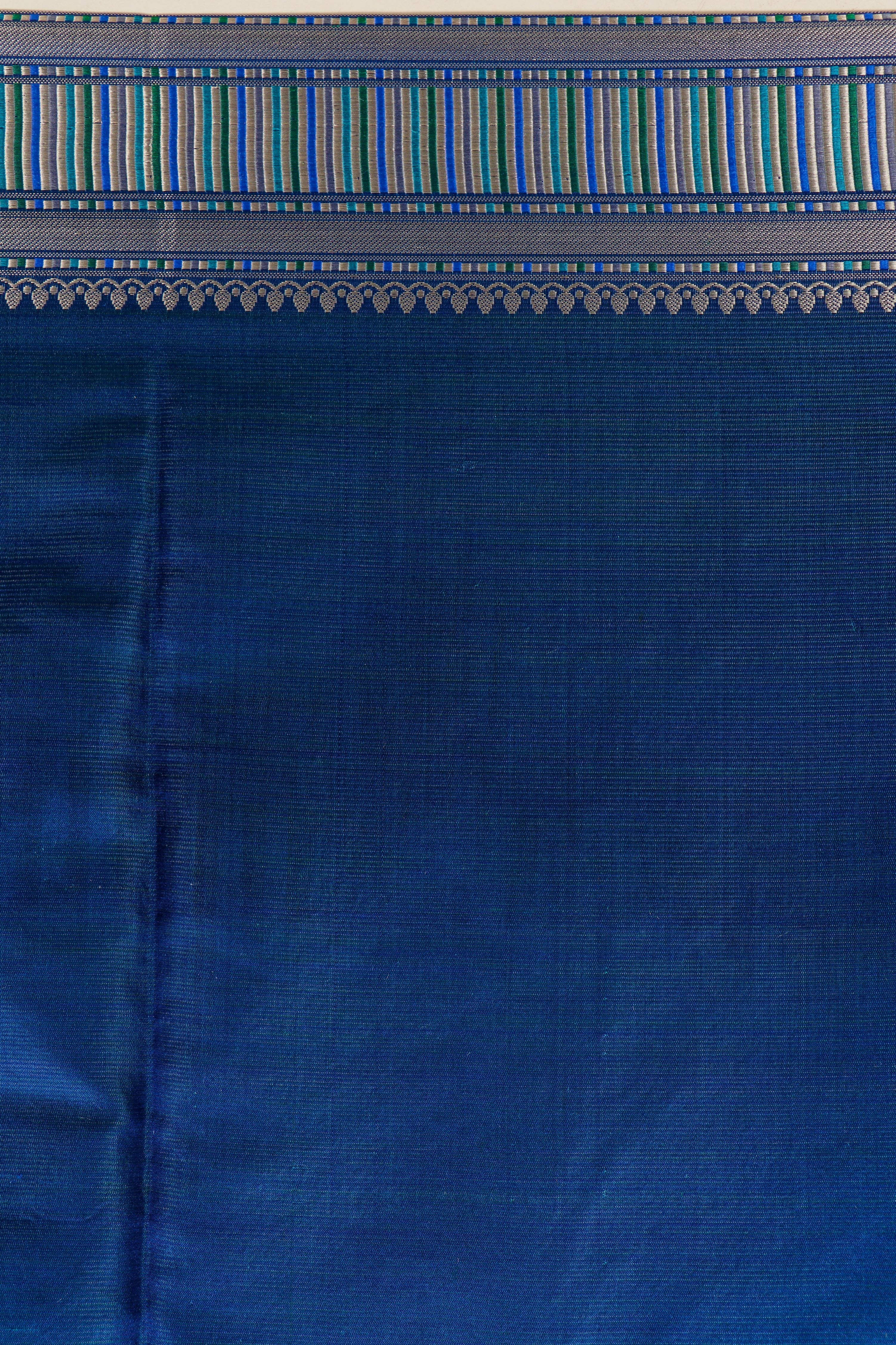 Deep Blue Pure Katan Silk Banarasi Tanchoi Saree