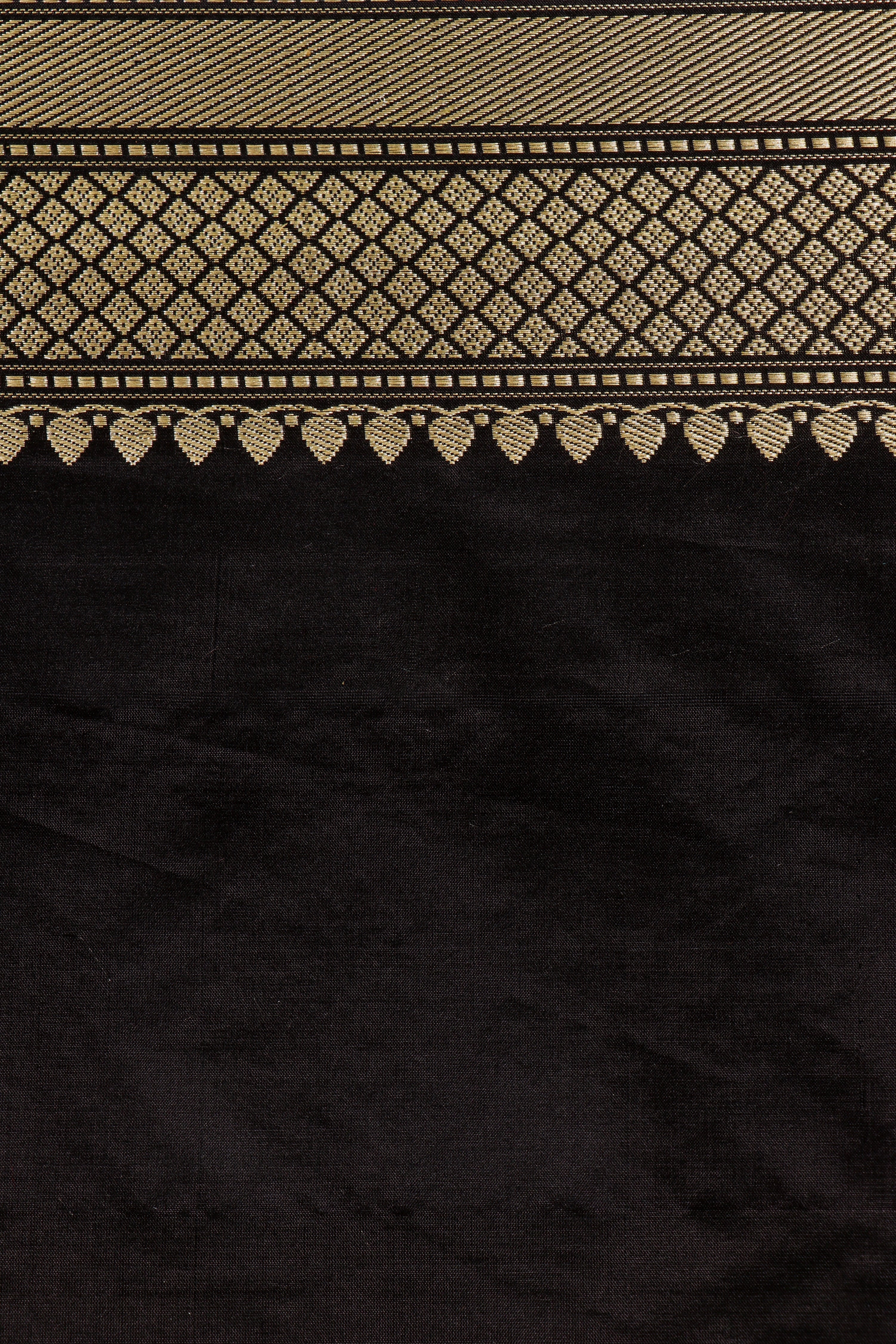 Black Banarasi Pure Katan Silk Saree