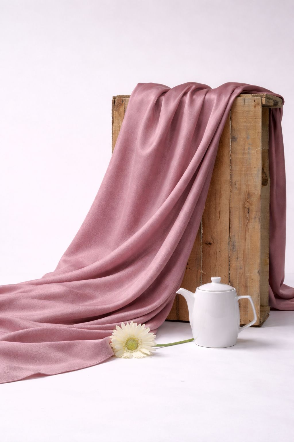 Dusty Mauve Muslin Silk Fabric