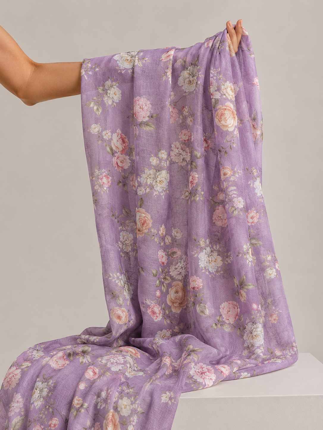 Lavender Floral Mul Prints Fabric