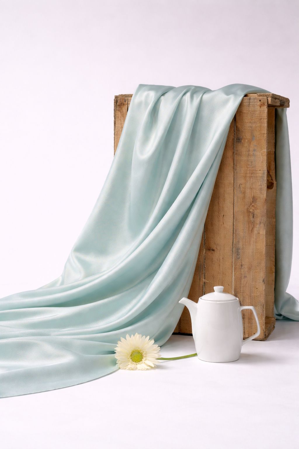 Powder Blue Muslin Silk Fabric