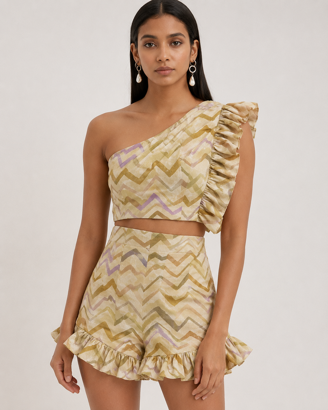 Pastel Wave Printed Mul Fabric