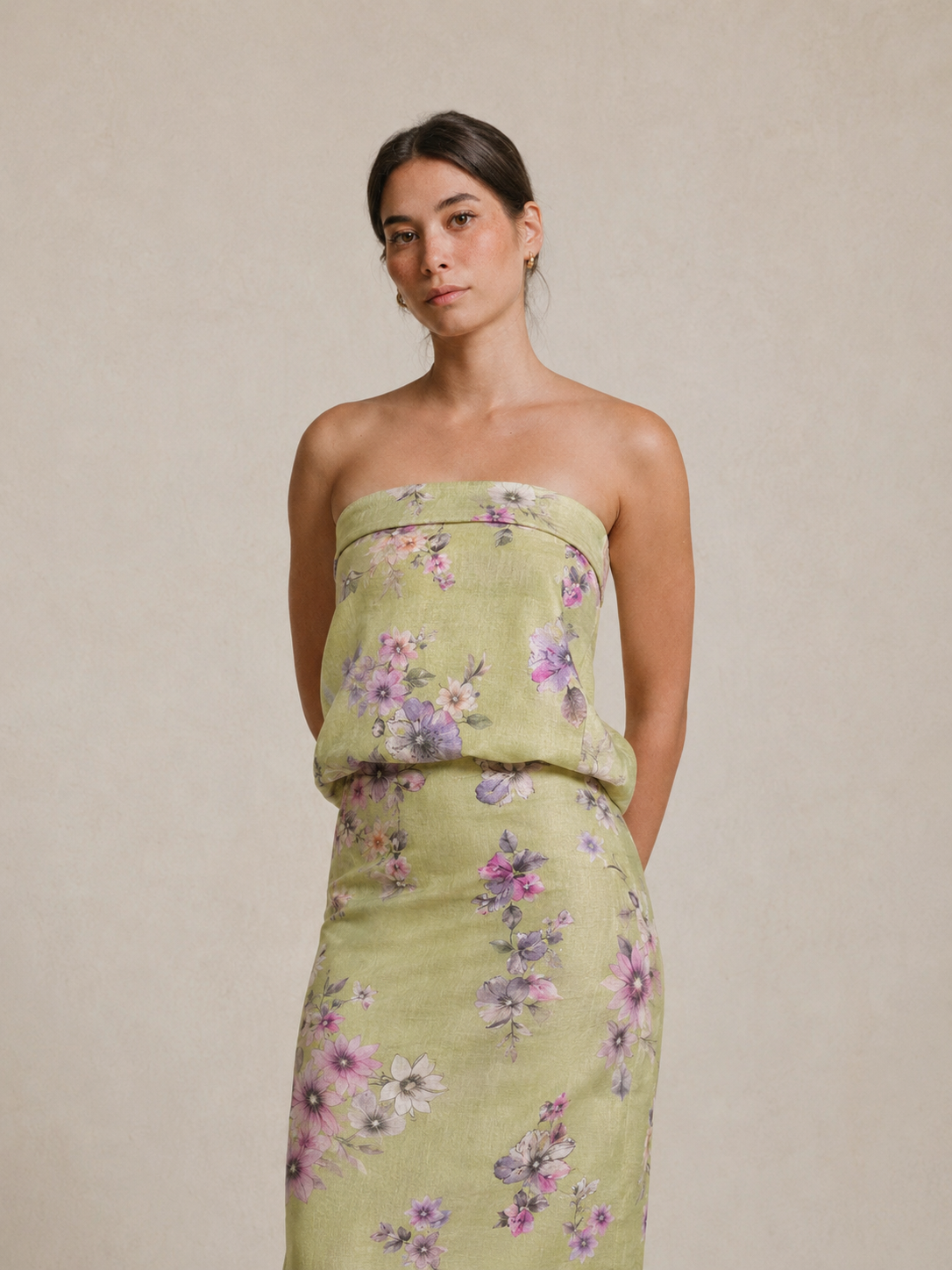 Pistachio Green Printed Mul Fabric