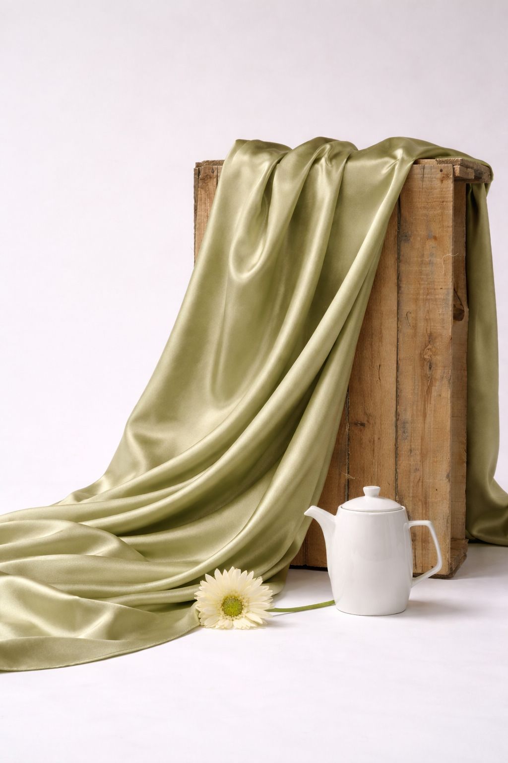 Sage Green Muslin Silk Fabric