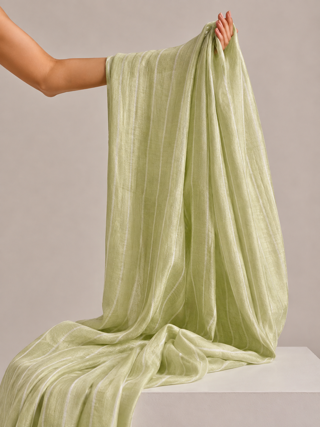 Pastel Pistachio Green Floral Mul Prints Fabric