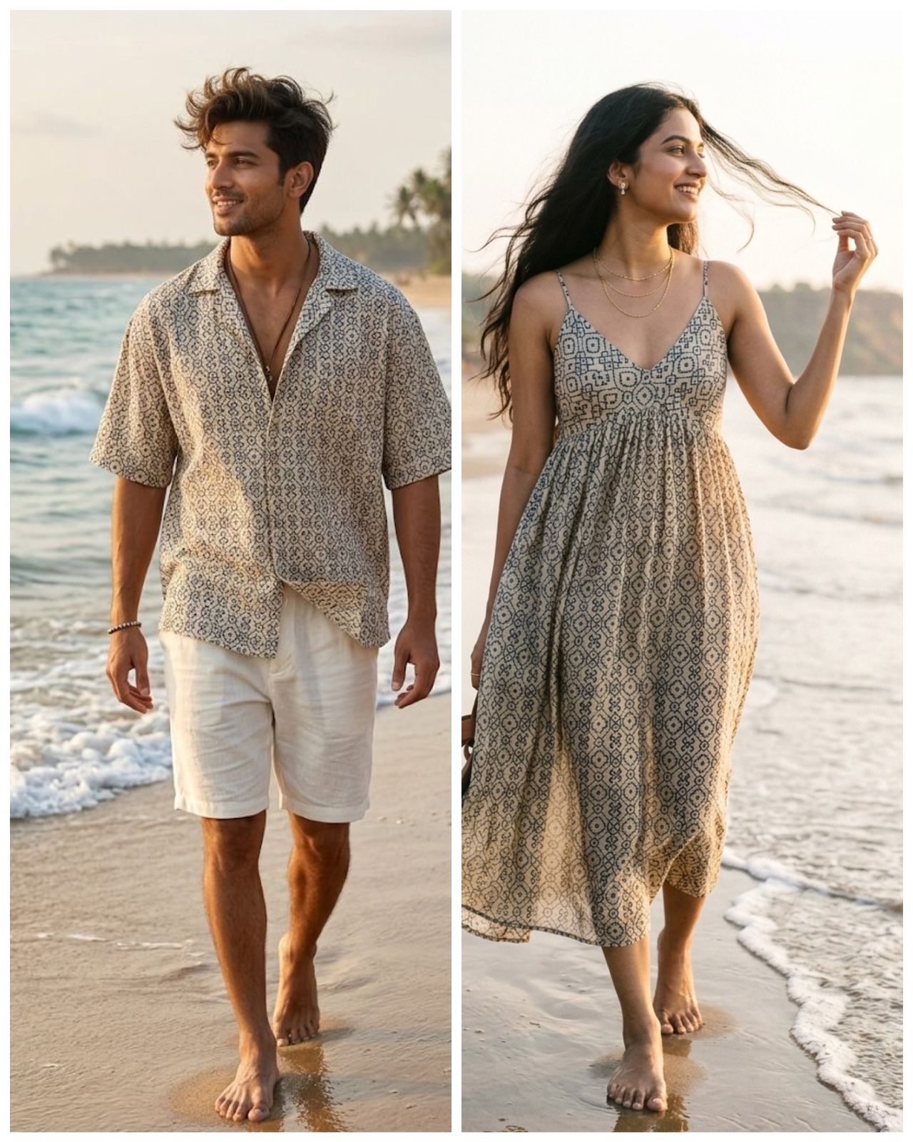 Indigo Chanderi Fabric with Abstract Linear Pattern