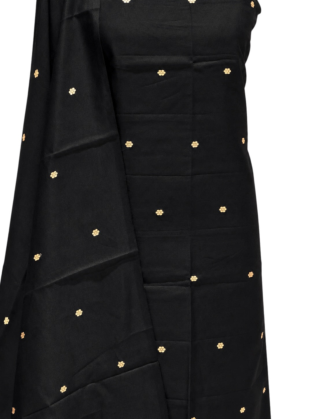 Black Pure Silk Suit Set With Statement Bootas
