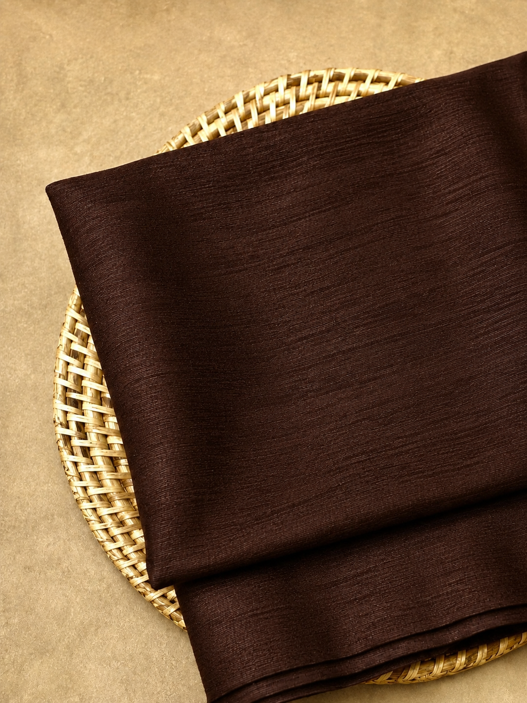 Chocolate Brown Raw Silk Fabric