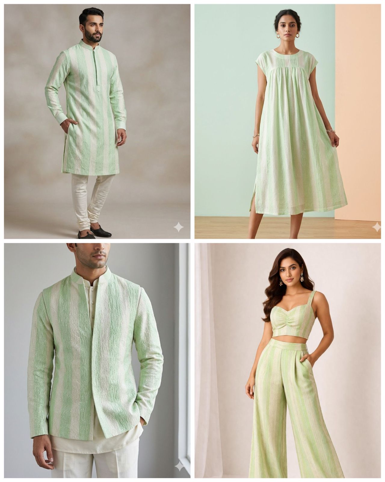 Pastel Green Rangkaat Dye Pure Mul Cotton Fabric With Sequin Embroidery