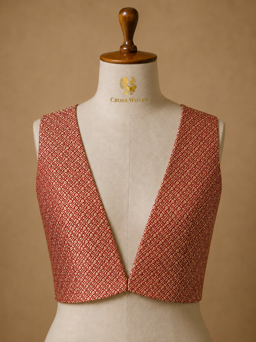 Dusty Rose Pink Semi Katan Brocade Silk Blouse Piece