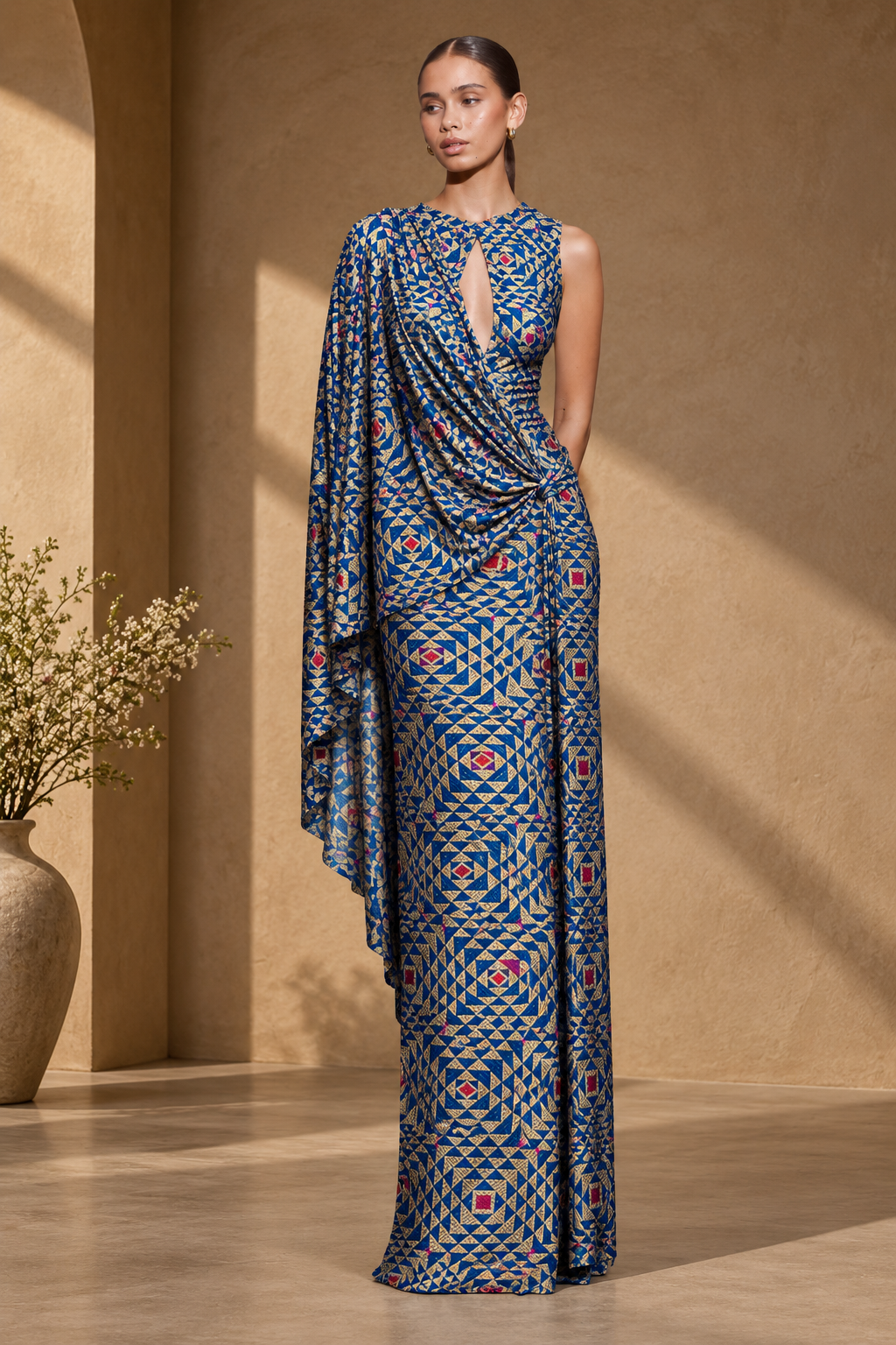 Blue Banarasi Pure Katan Silk Fabric