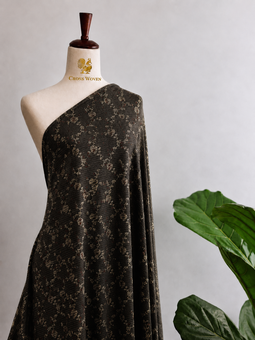 Soft Silk Fabric with Abstract Woven Motifs