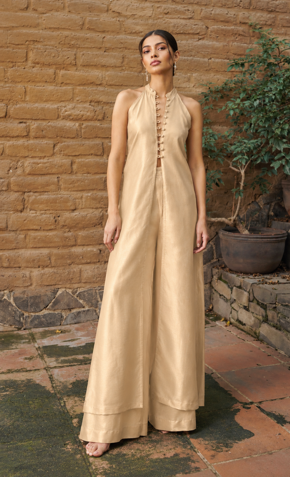 Ivory Plain Pure Chiniya Silk Fabric
