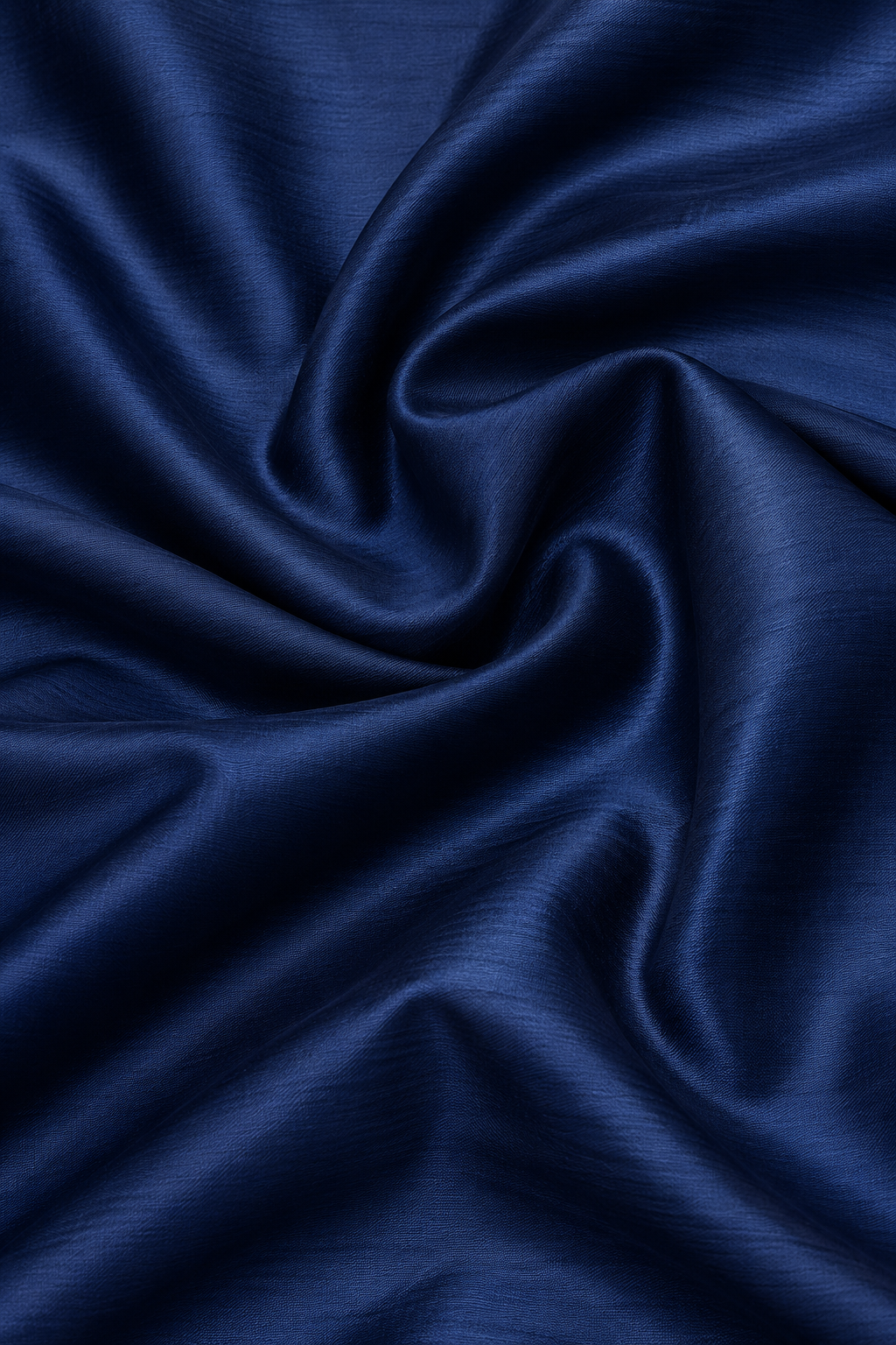 Navy Blue Plain Pure Chiniya Silk Fabric