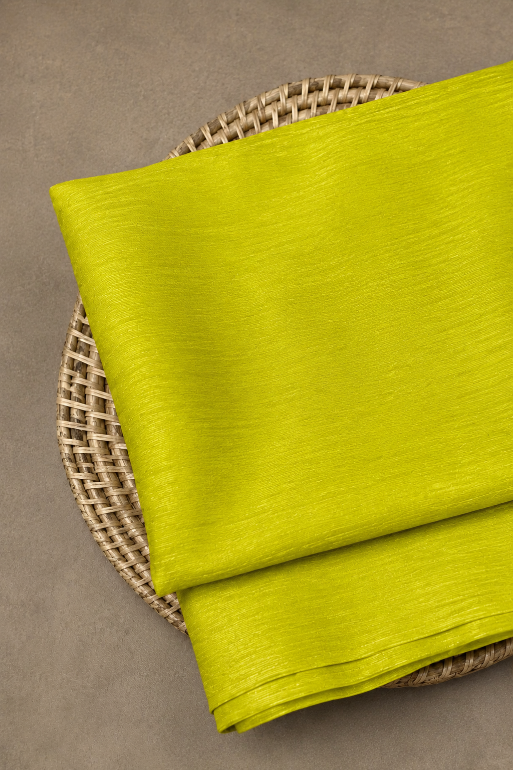 Lime Green Raw Silk Fabric