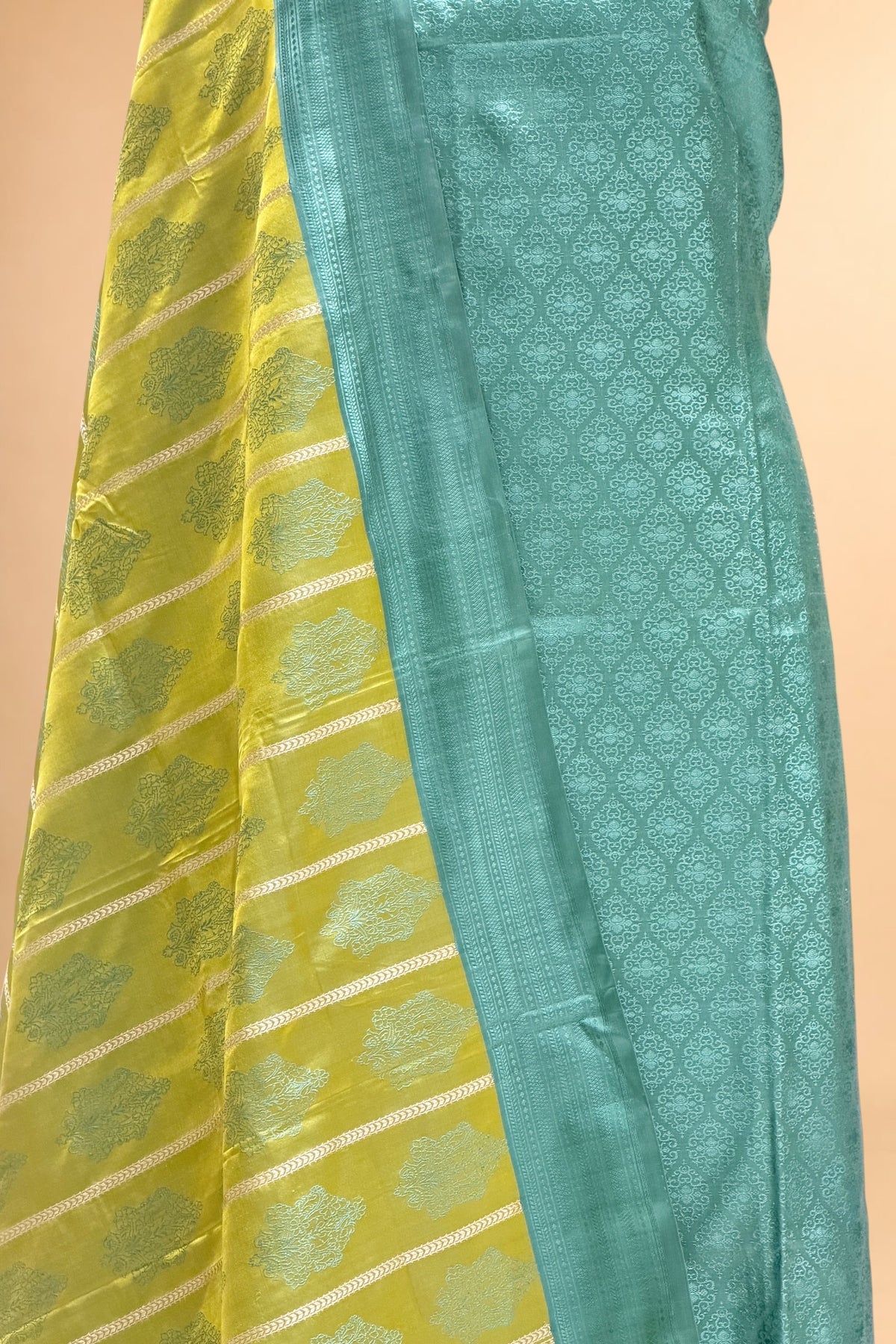 Aqua Blue Pure Tanchoi Silk Suit Set 