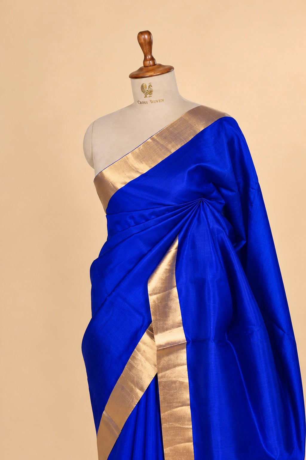 Blue Plain Handwoven Pure Banarasi Soft Silk Saree